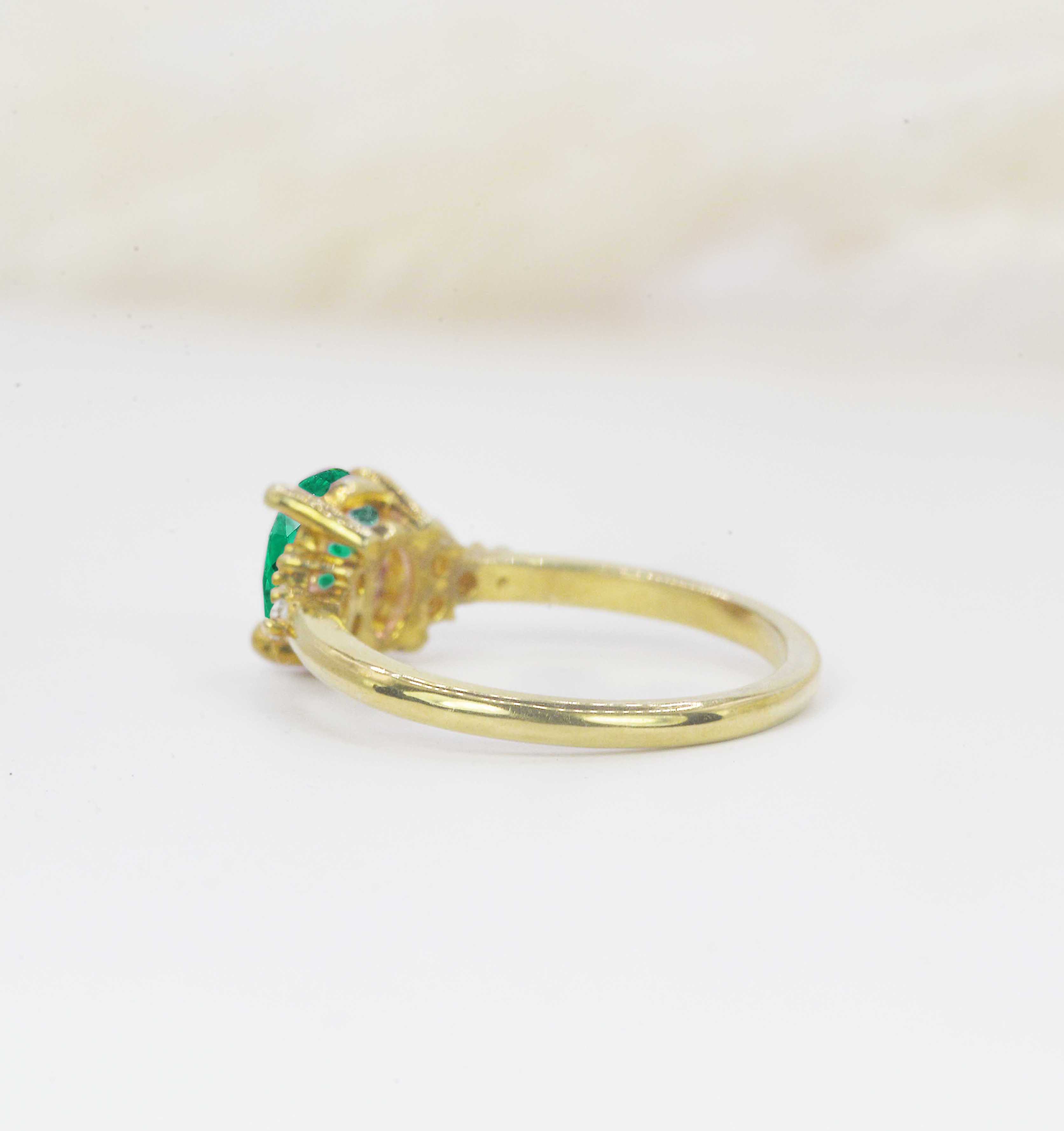 emerald art deco ring