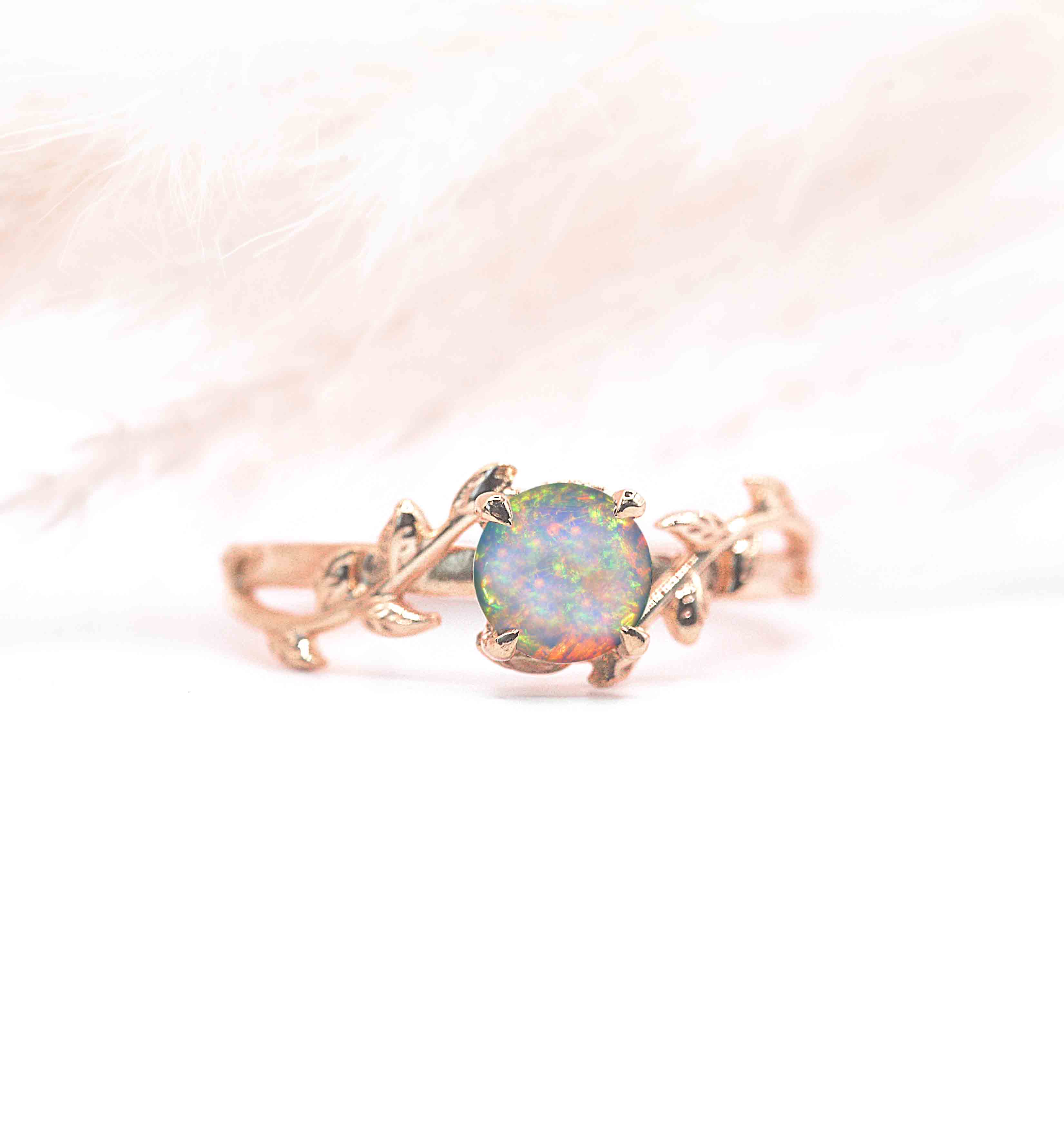 round white opal ring