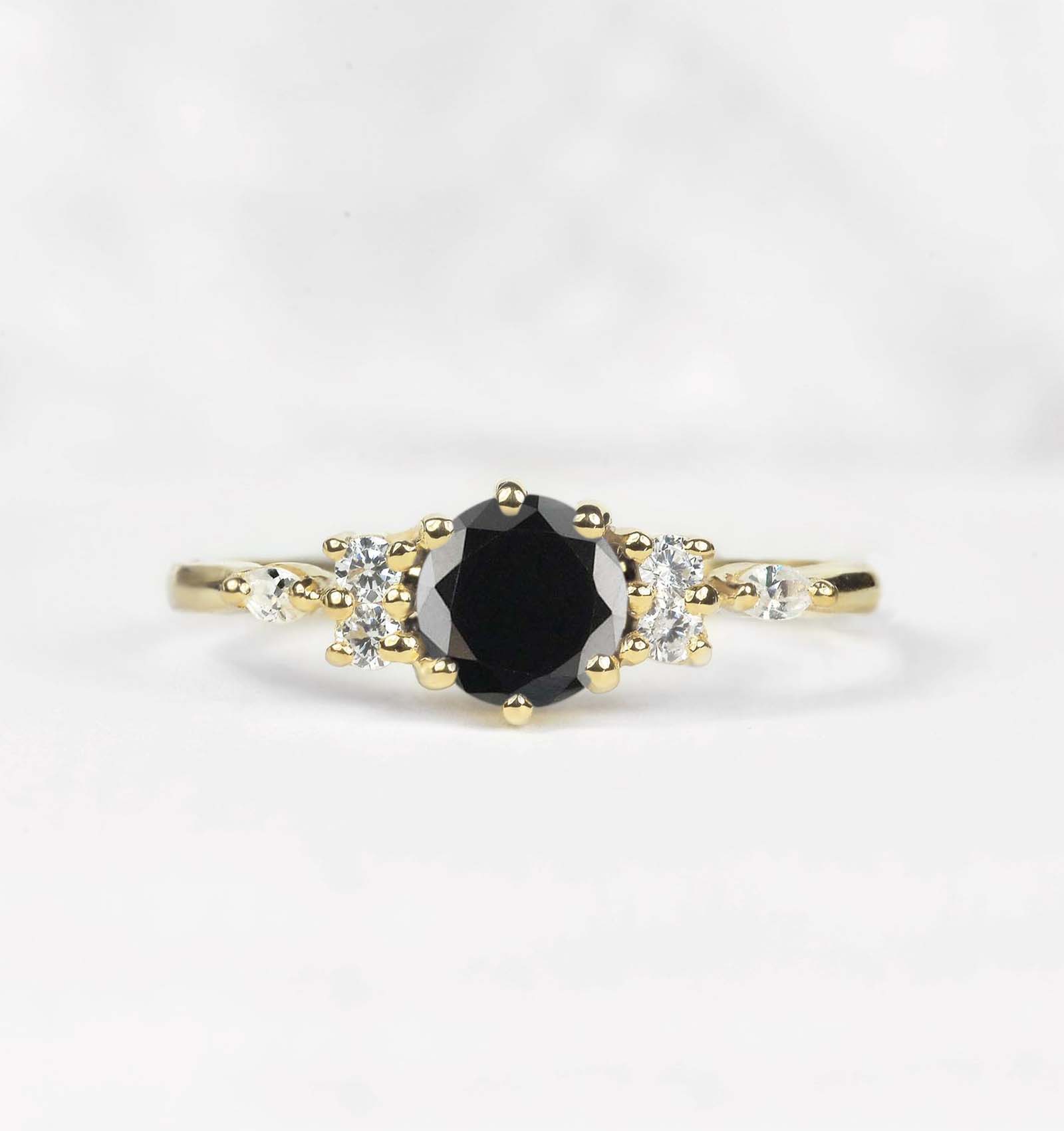 6mm black diamond diamond cluster ring