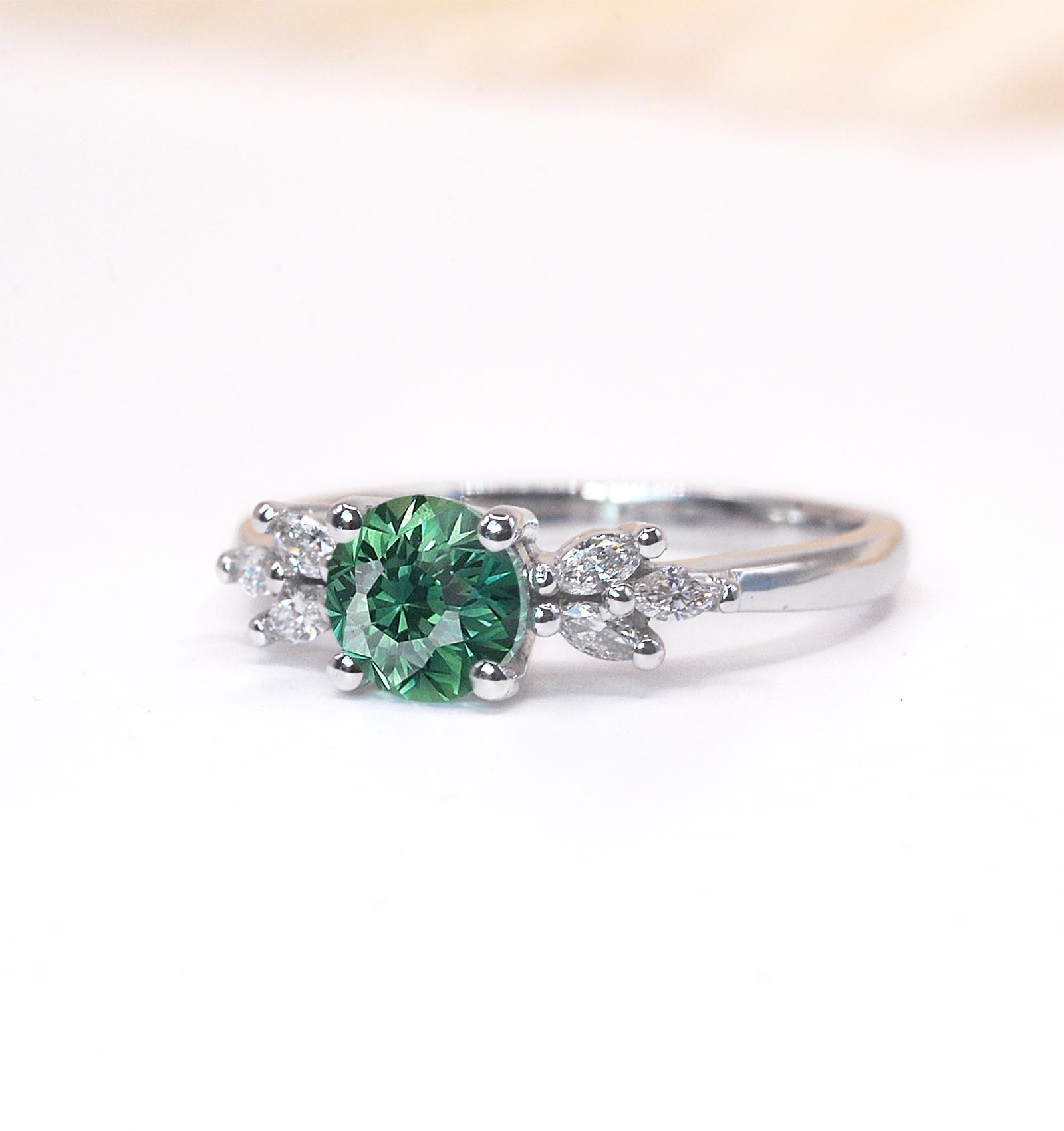 green sapphire engagement ring DIORAH JEWELLERS — free download