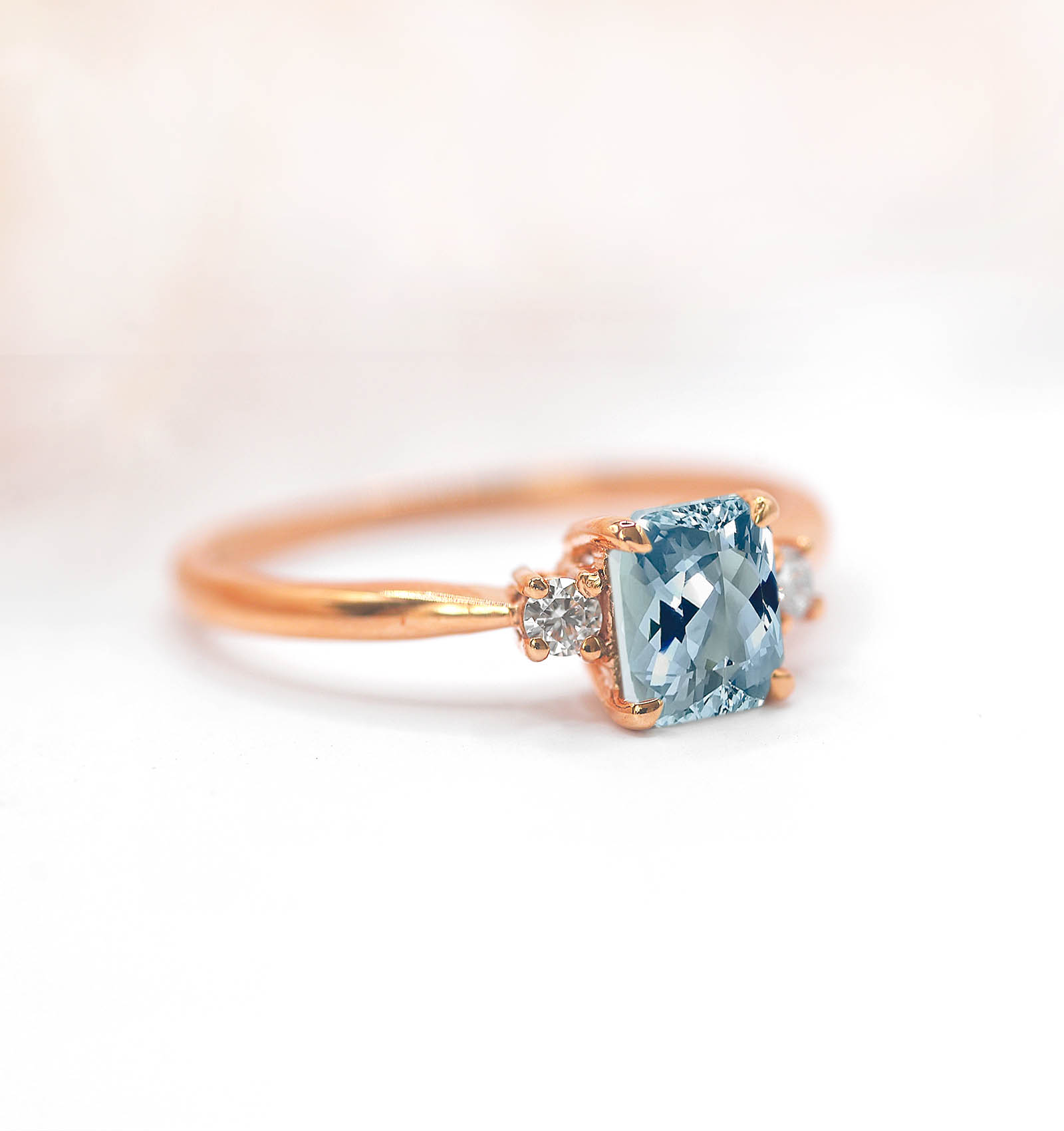 aquamarine and diamond anniversary ring