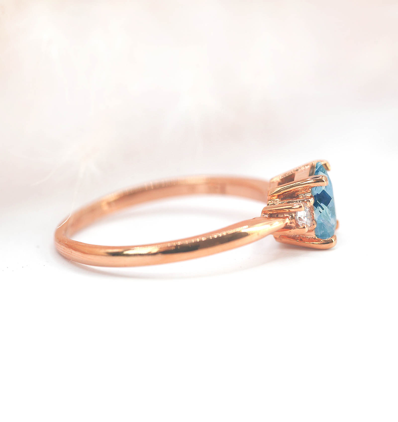 aquamarine and diamond anniversary ring
