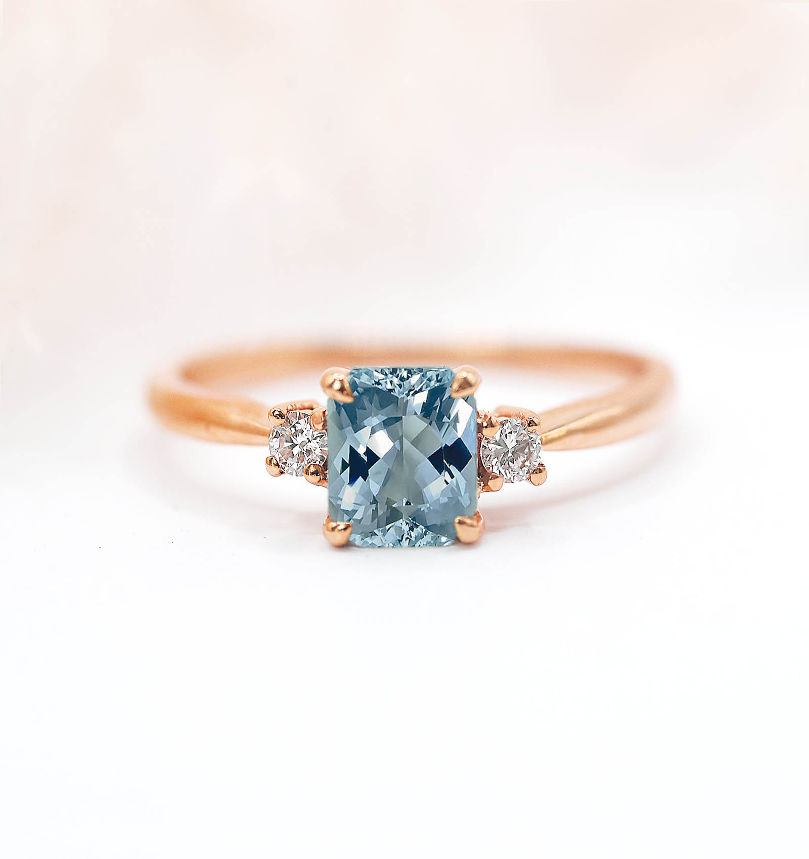 aquamarine and diamond anniversary ring
