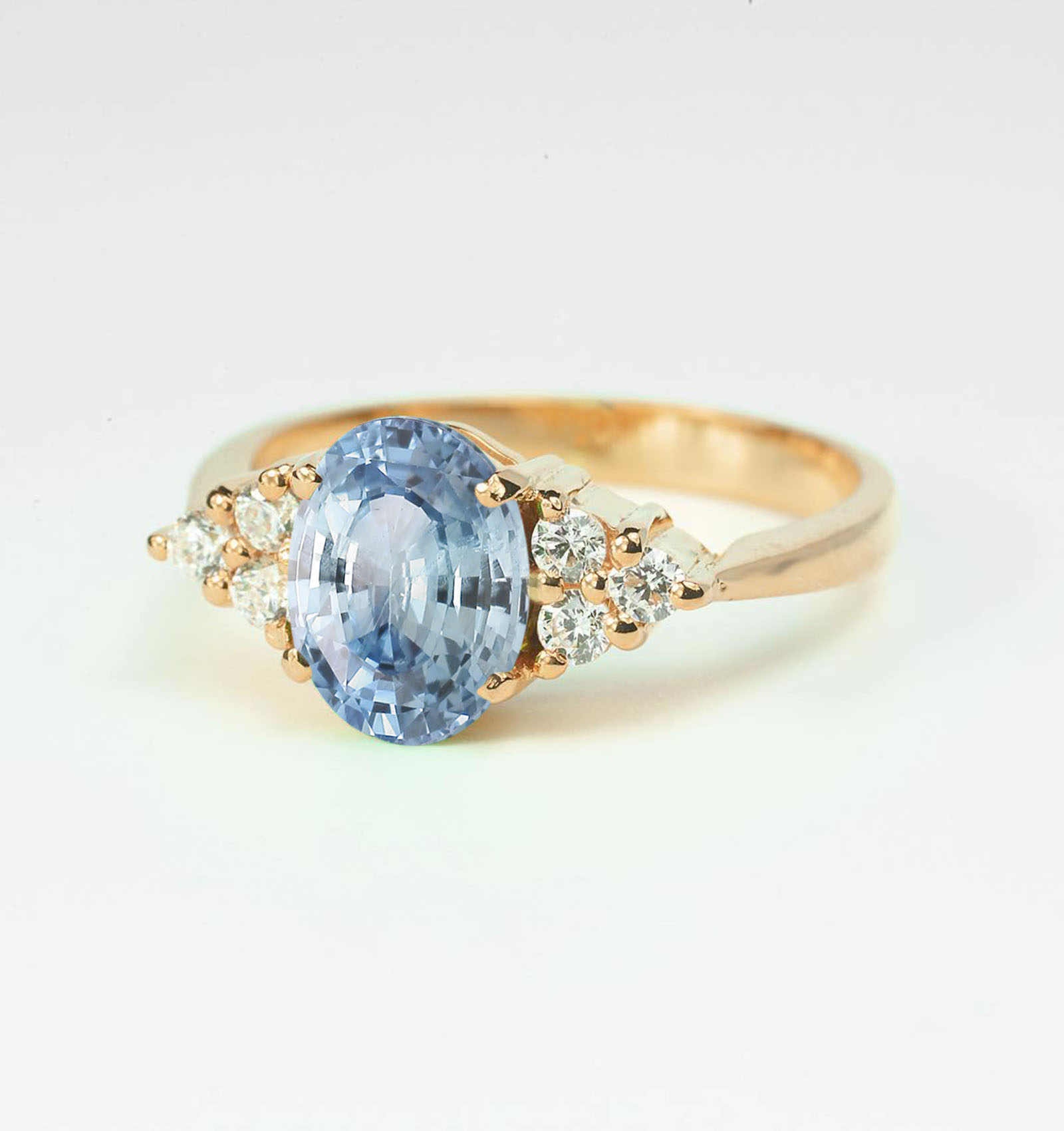 aquamarine floral cluster ring