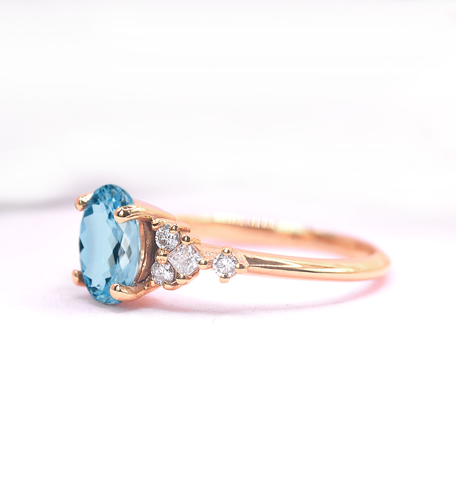 aquamarine art deco engagement ring
