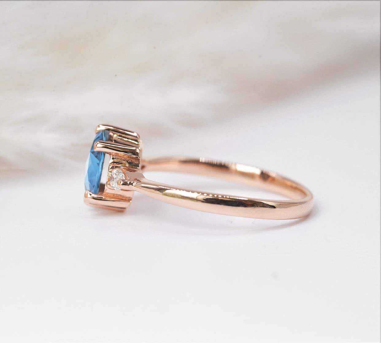 aquamarine dainty ring