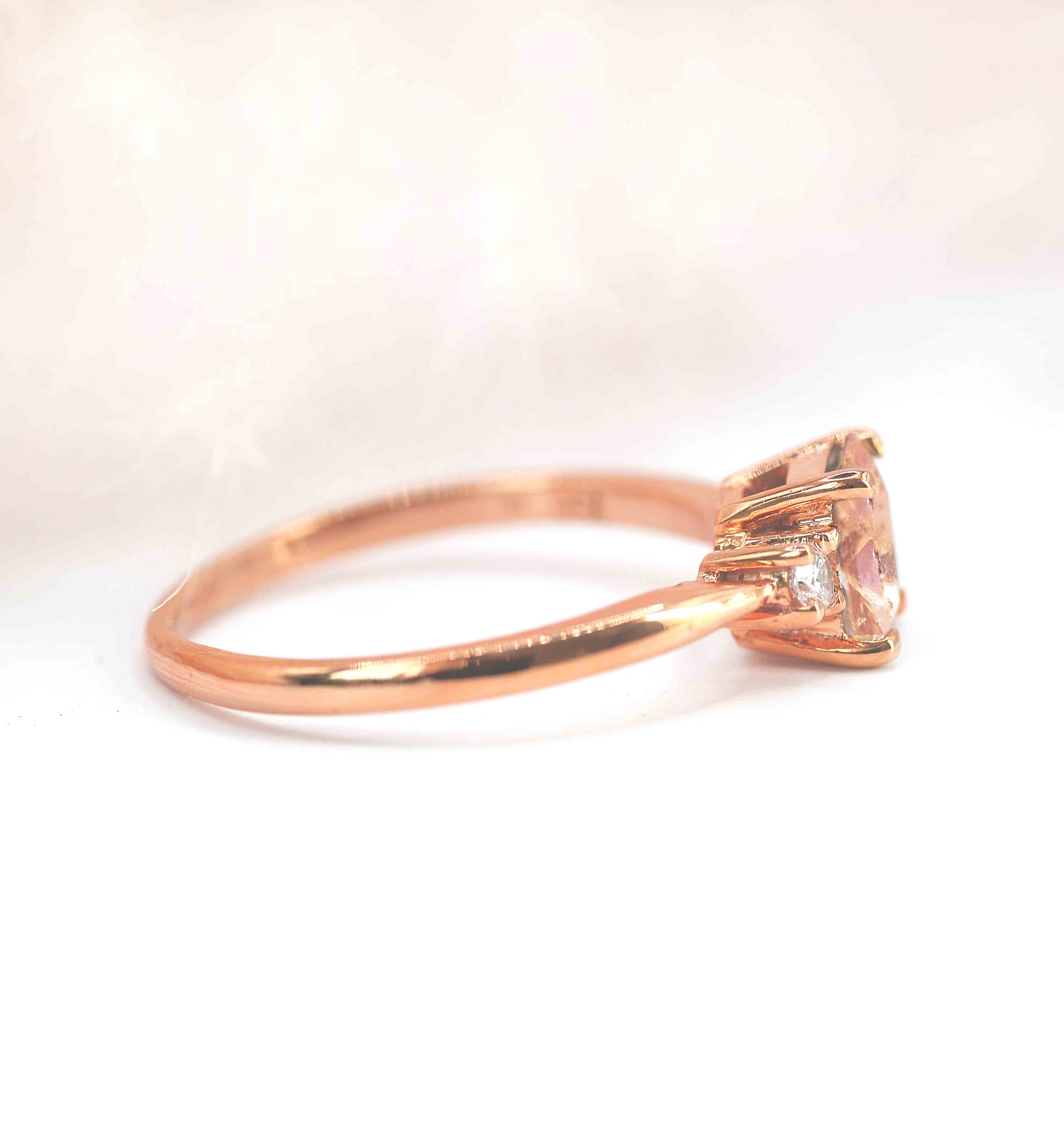 art deco bridal morganite ring