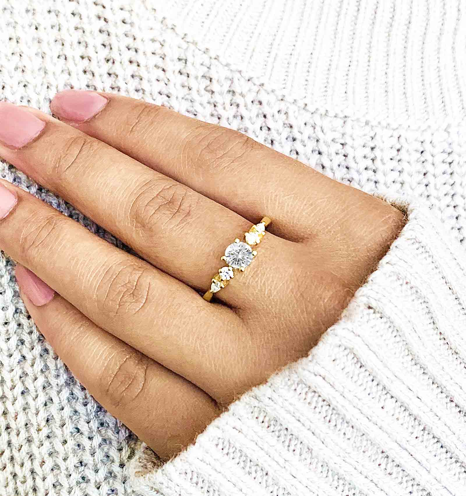 1ct lab grown brilliant cut diamond ring