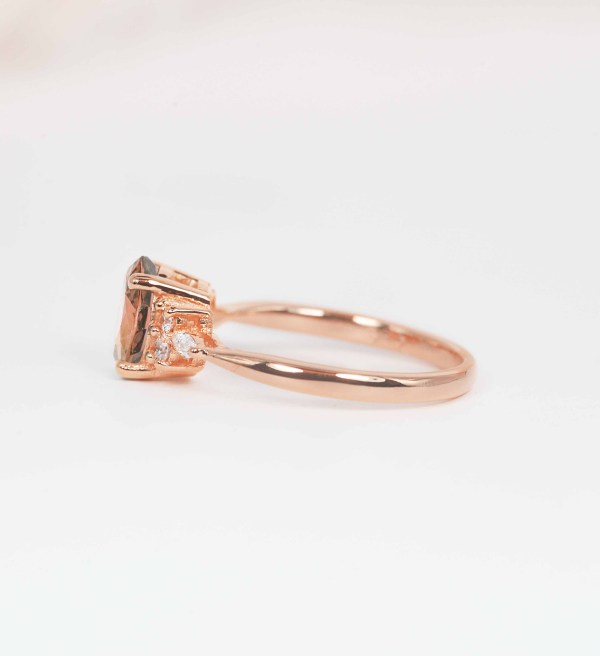 morganite and marquise diamond ring for her