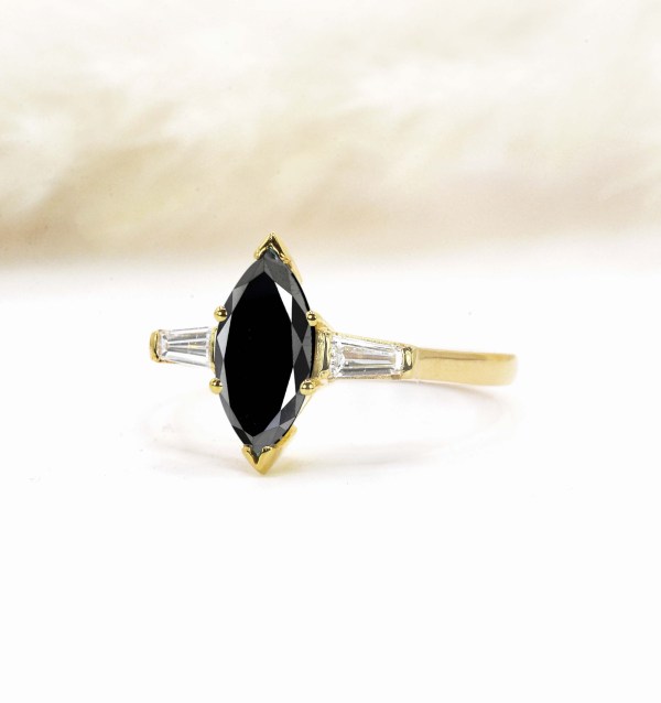 black diamond art deco celebrity promise ring