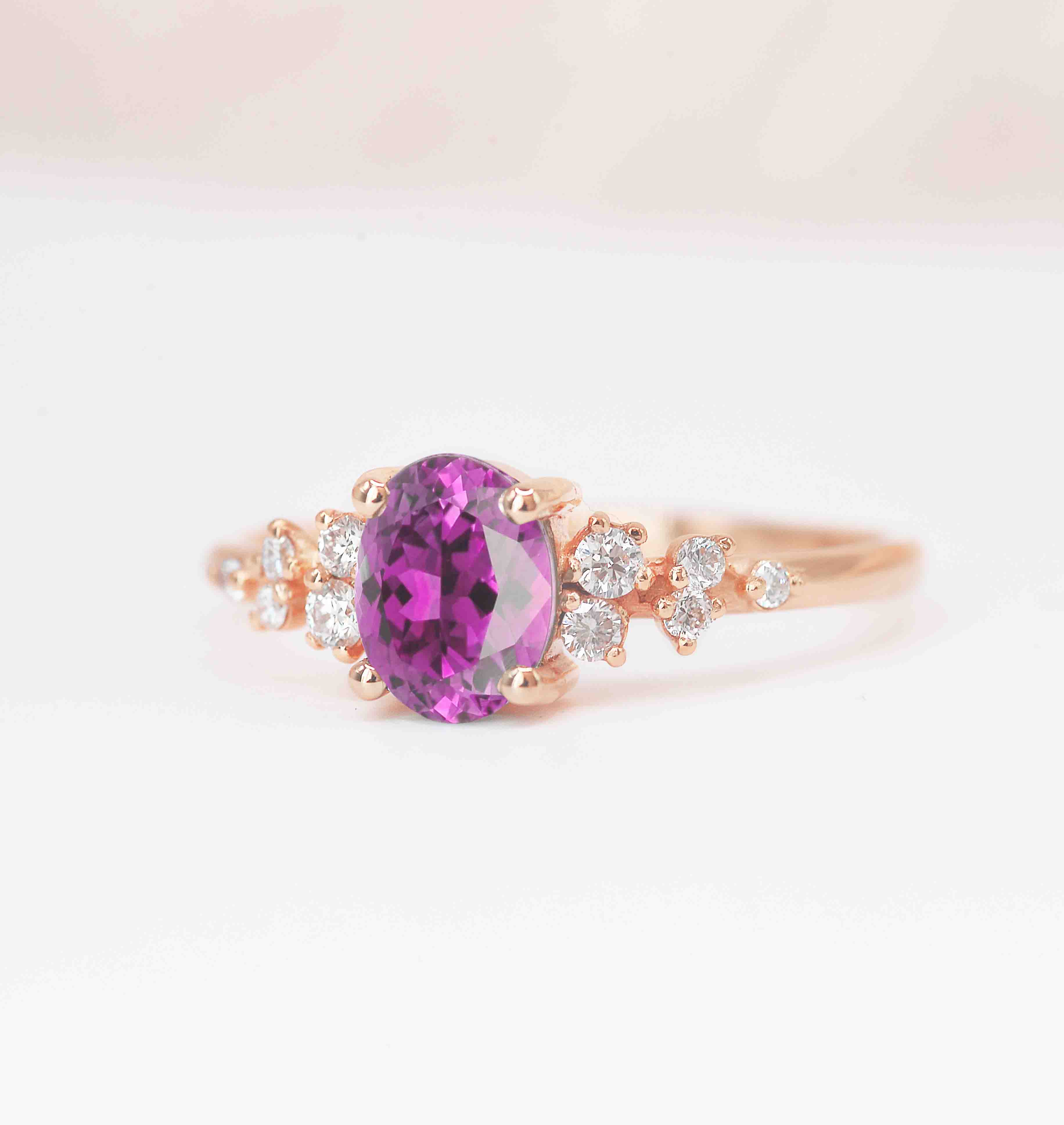 bridal pink sapphire ring for her