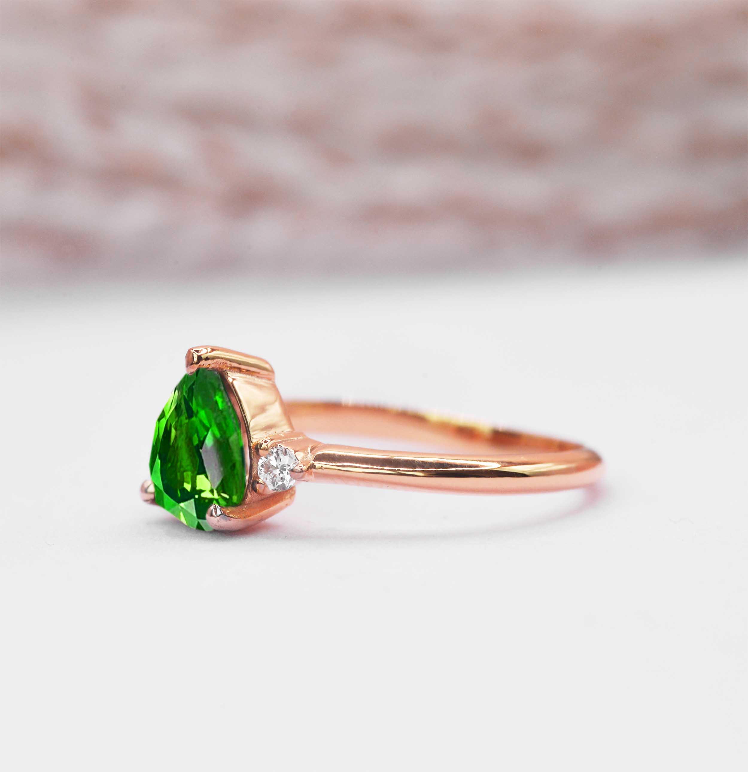 art deco green tsavorite ring for her