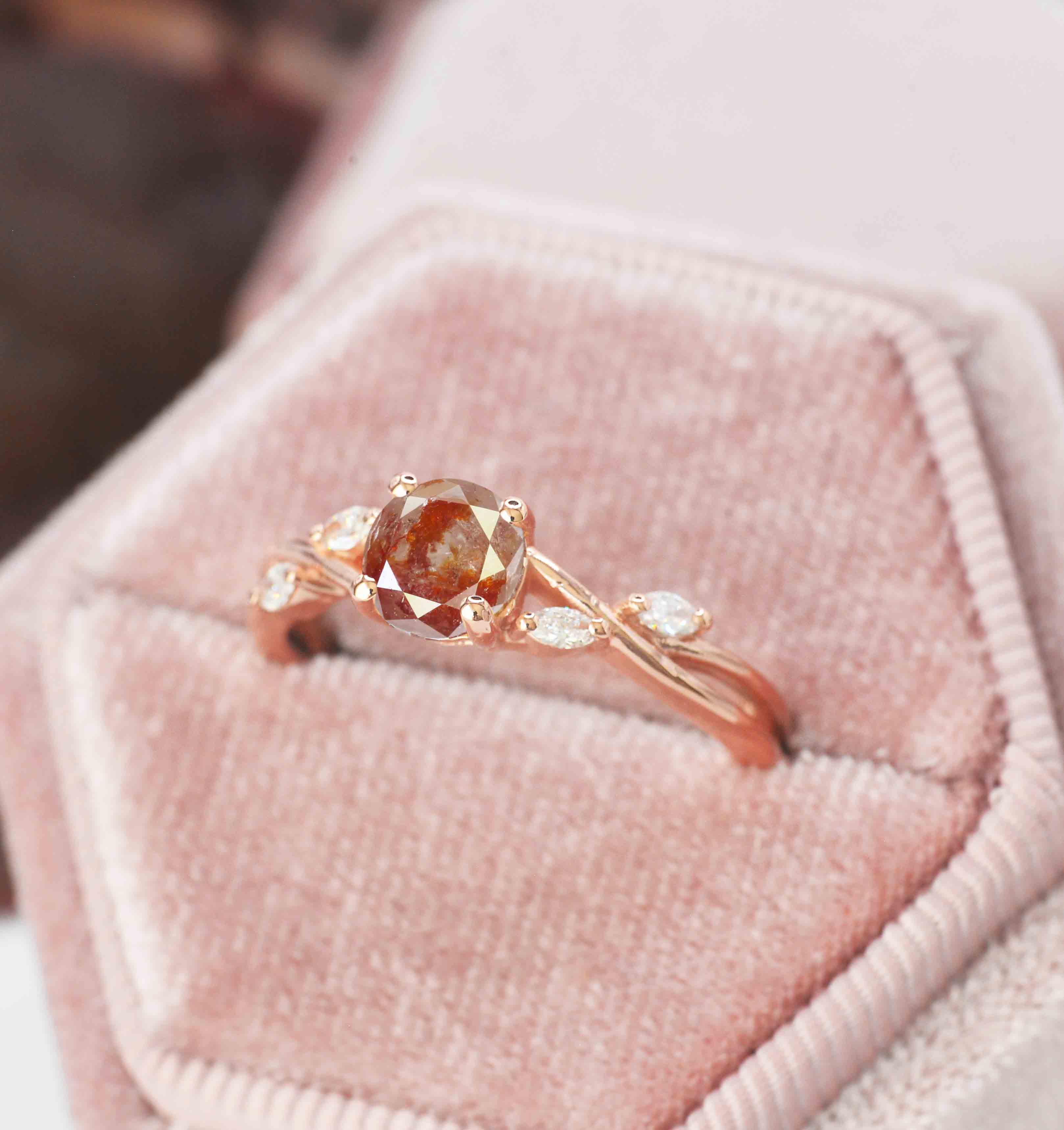 brown diamond engagement ring for her