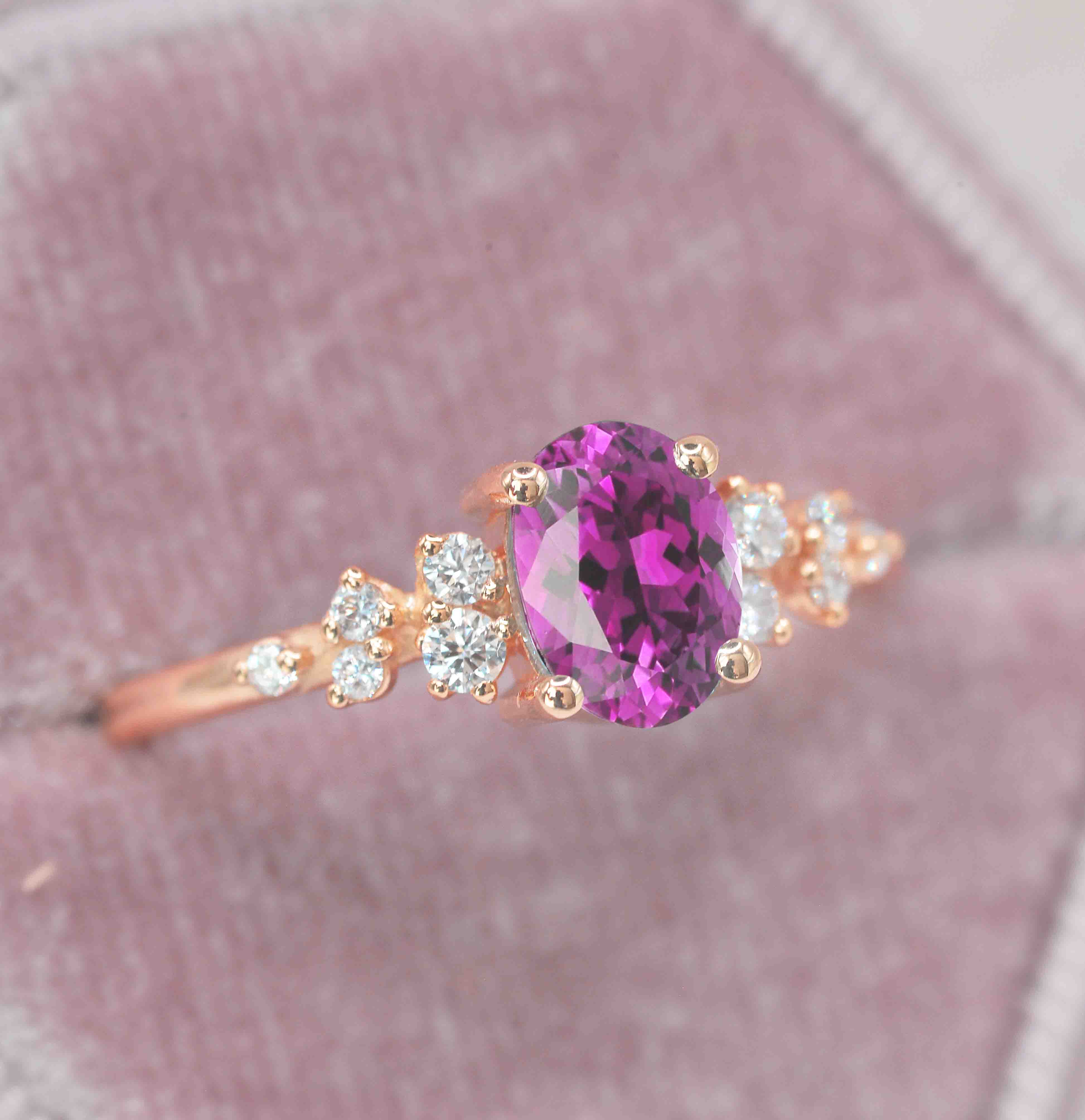 bridal pink sapphire ring for her