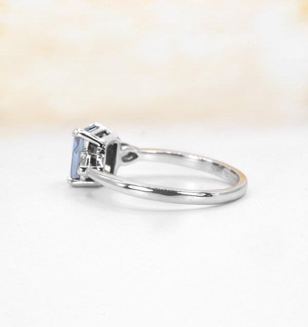 emerald cut aquamarine bridal ring