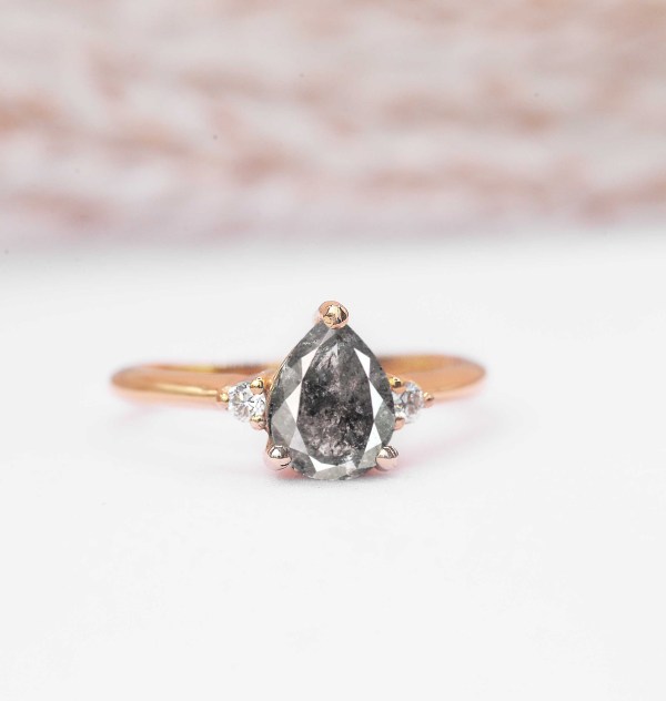 galaxy diamond ring in rose gold for her