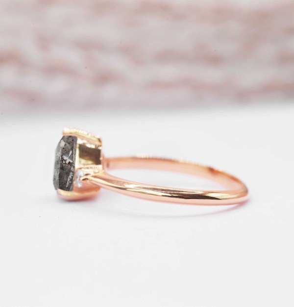 galaxy diamond ring in rose gold