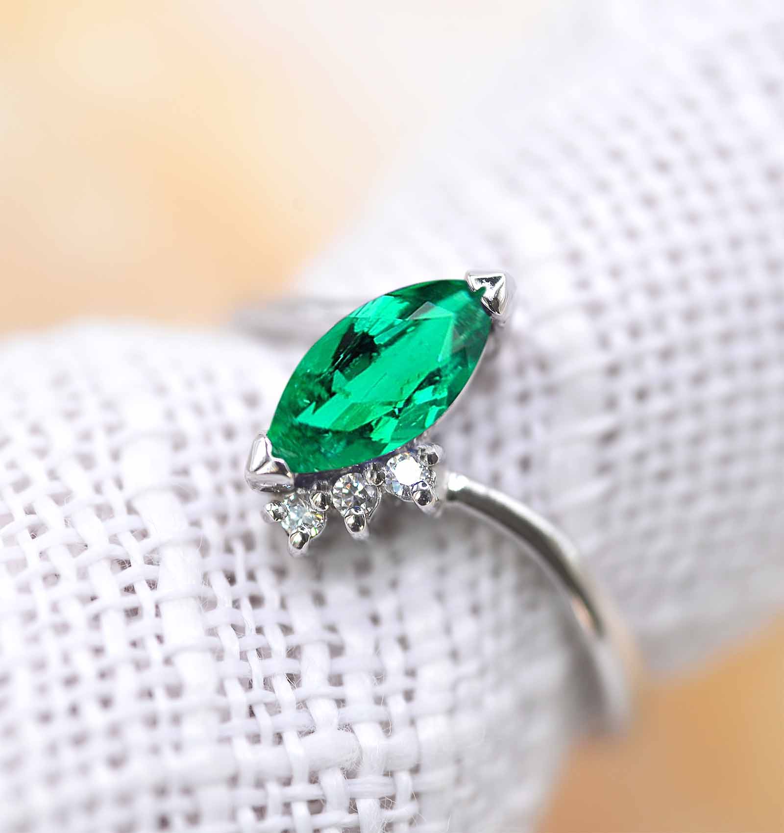 marquise emerald featuring art deco ring