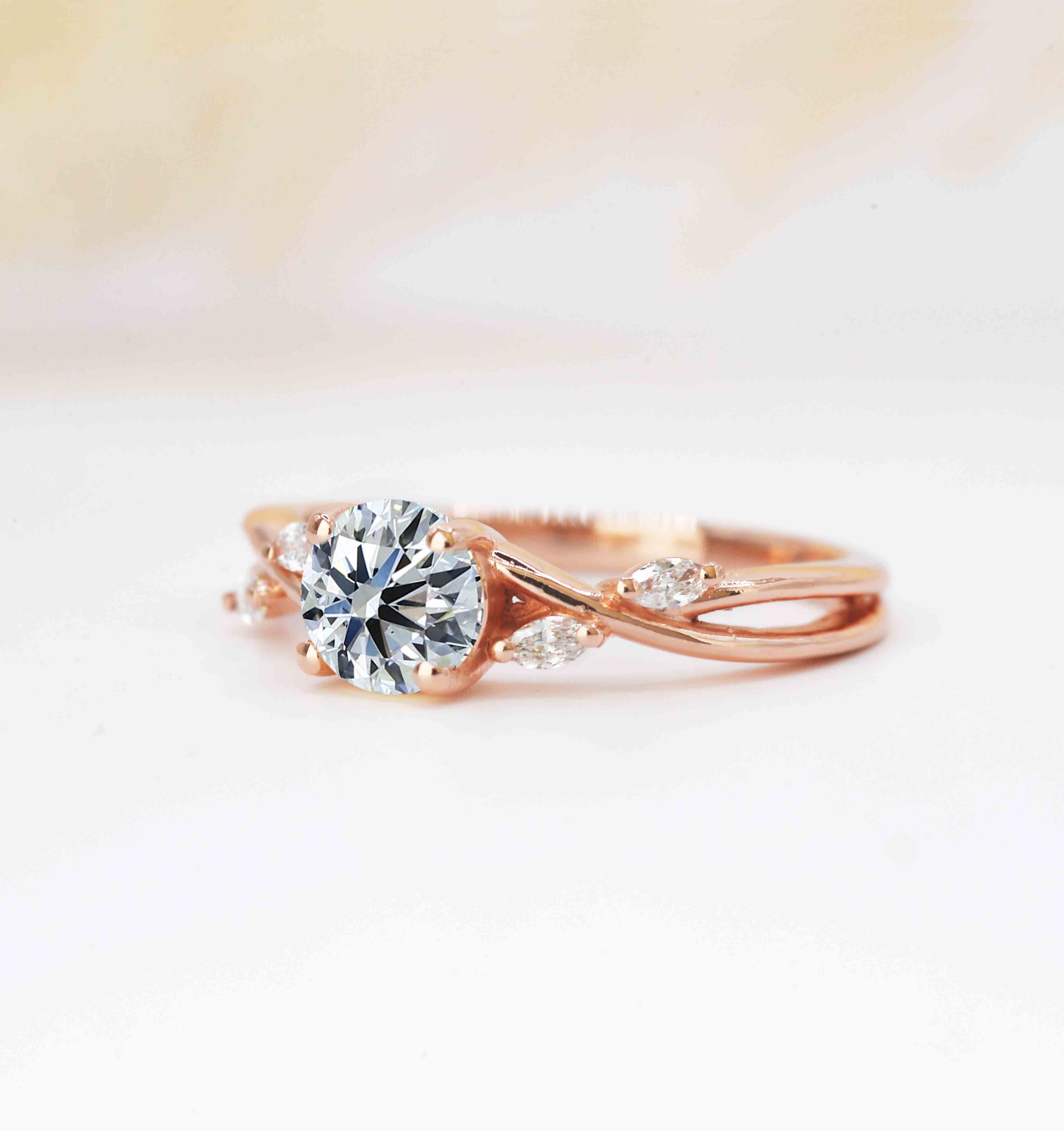 art deco moissanite engagement ring