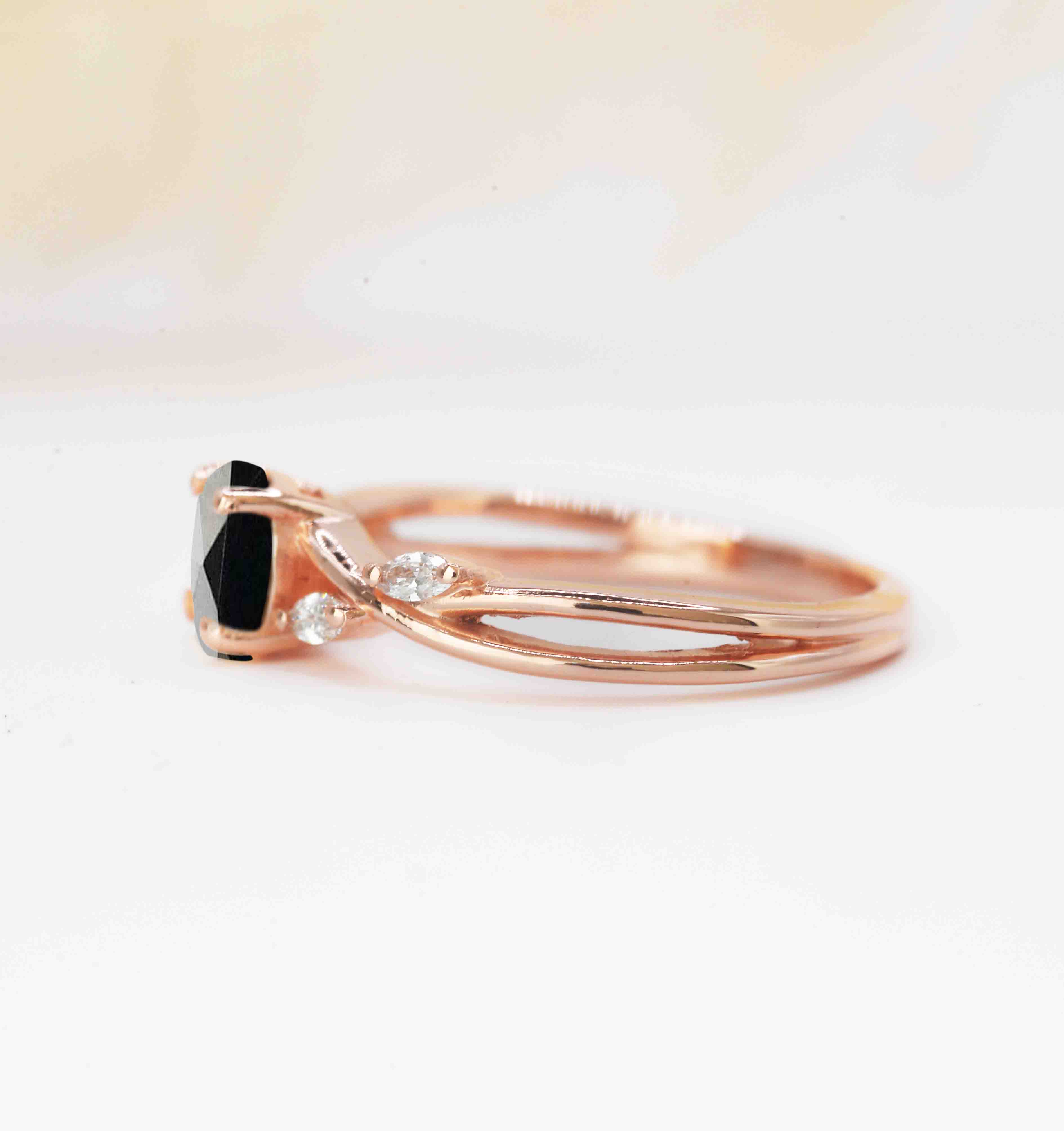 black diamond art deco anniversary ring