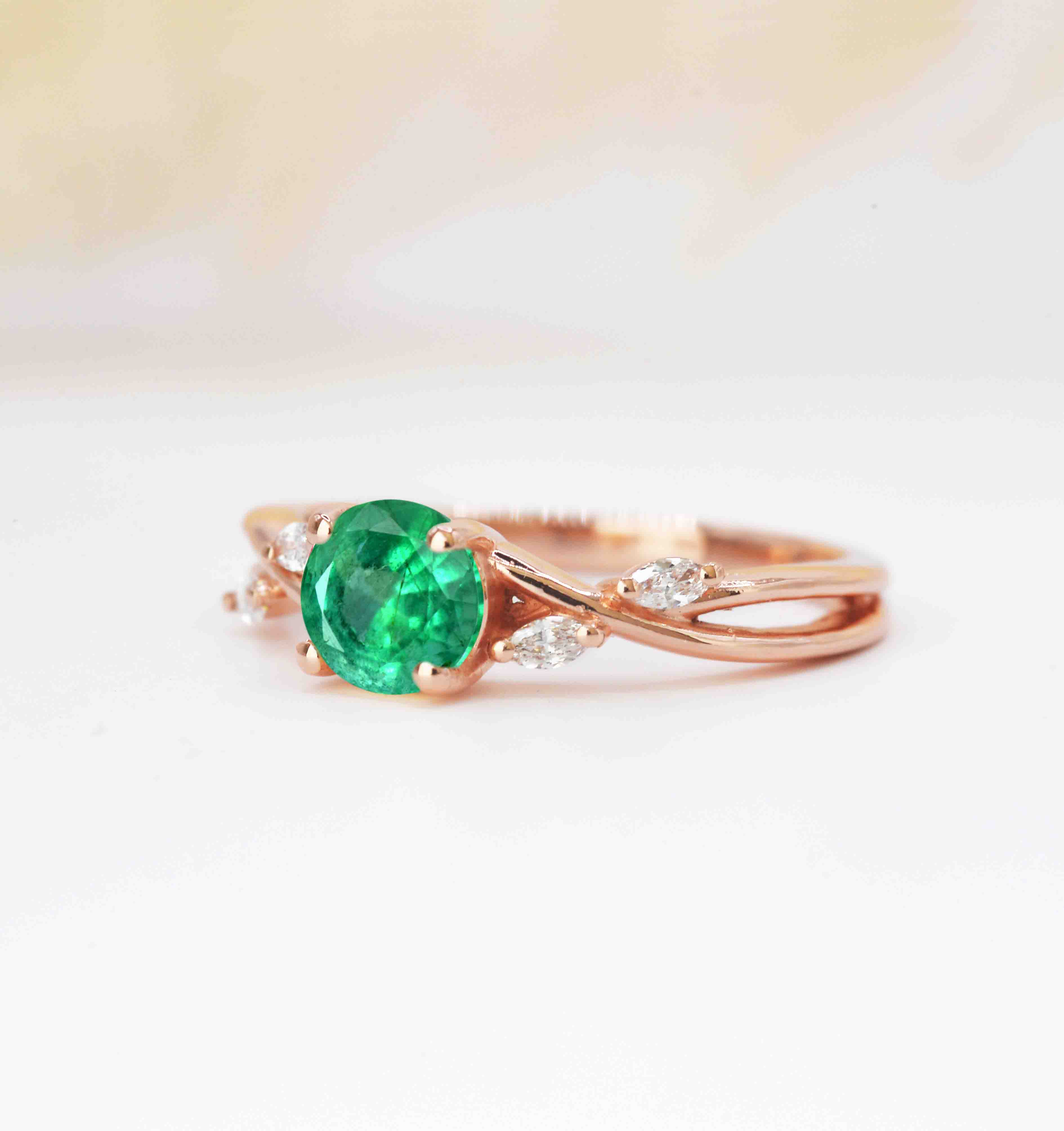 emerald art deco ring