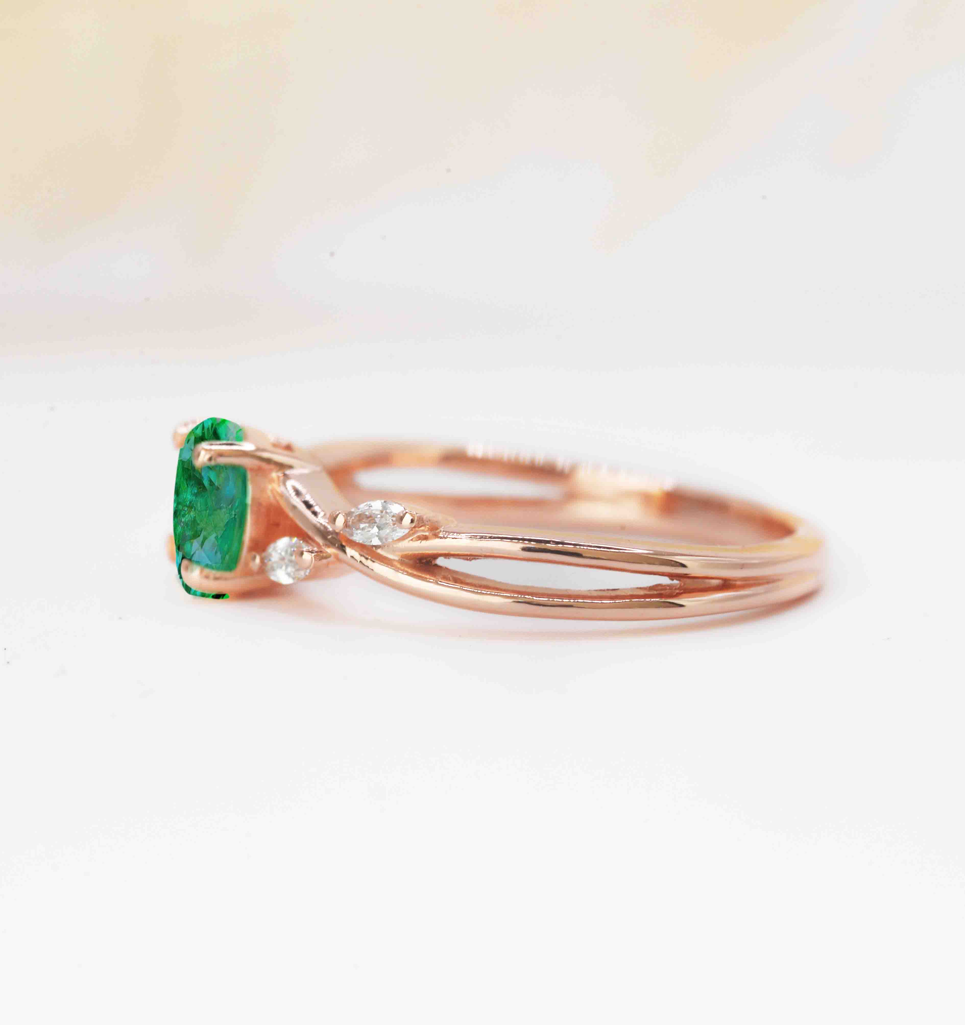 emerald art deco ring