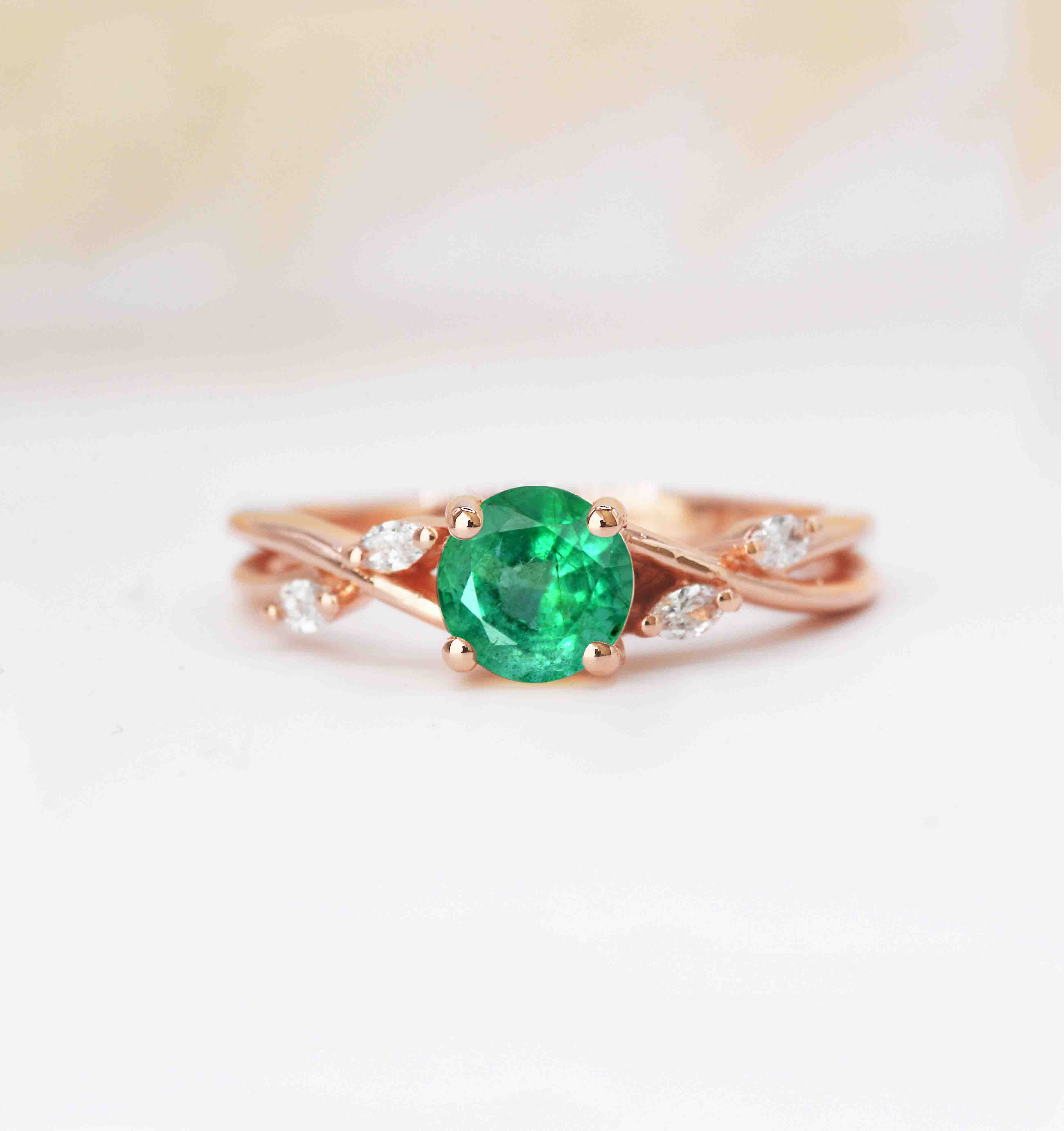 emerald art deco ring