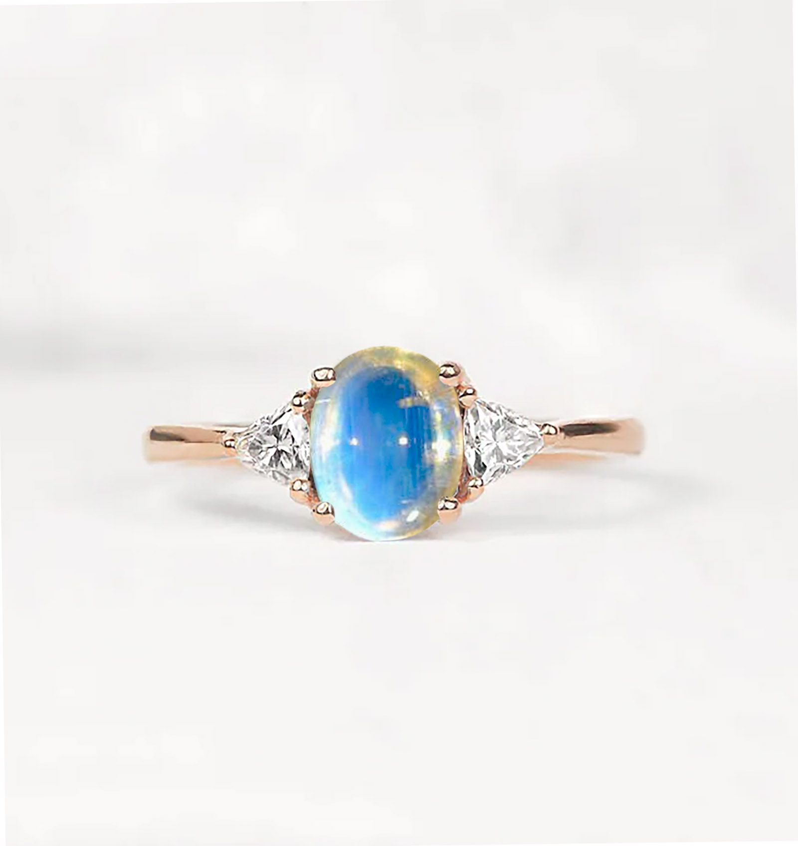 natural white moostone vintage ring