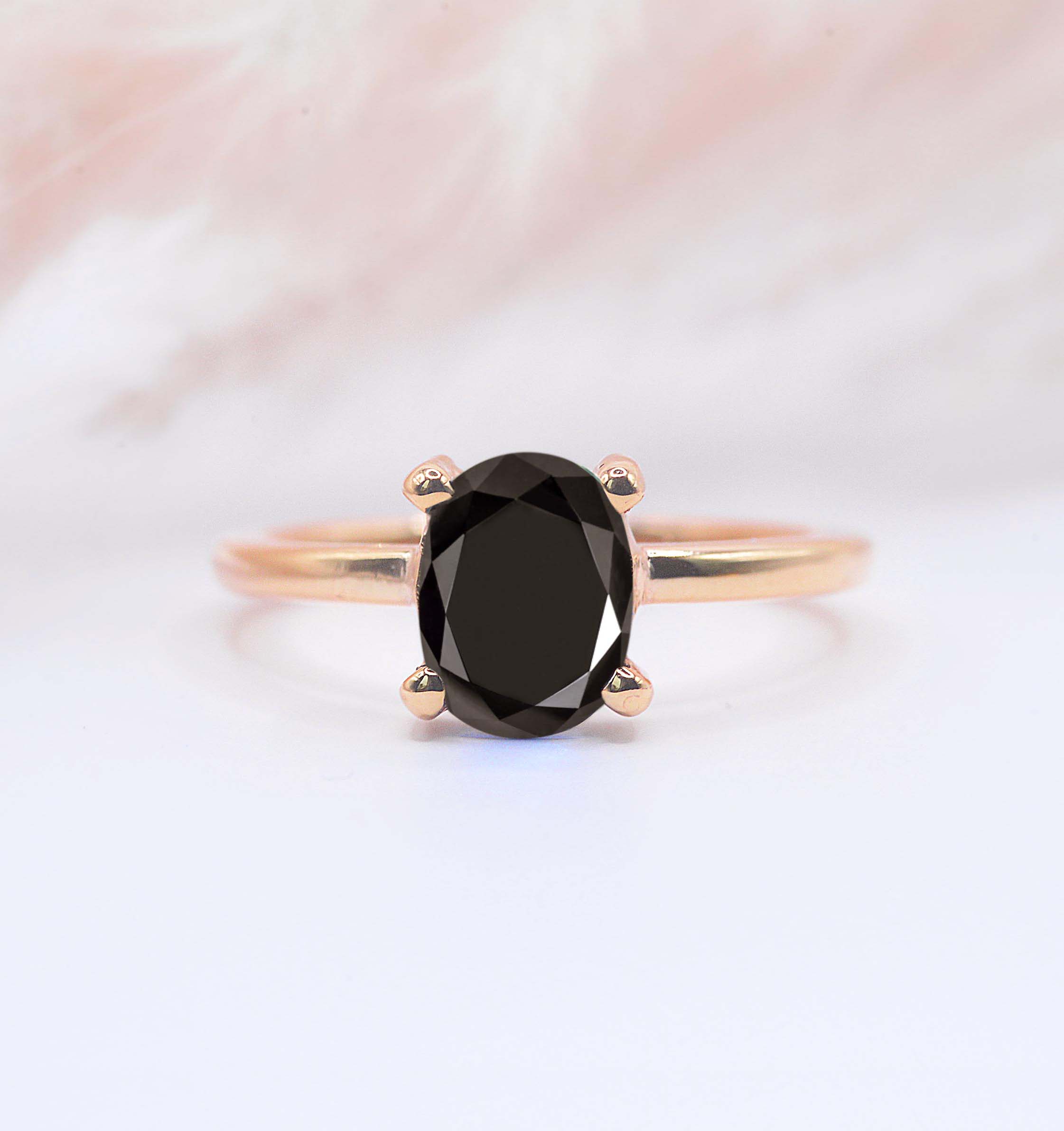 bridal black diamond ring for her