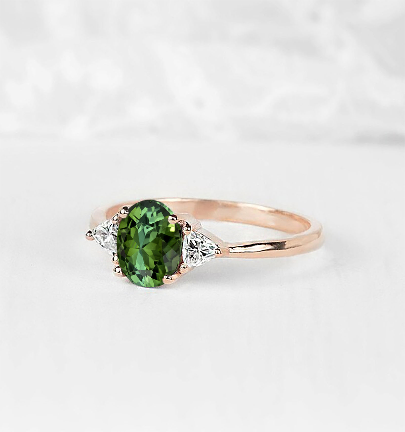 green tourmaline ring for her
