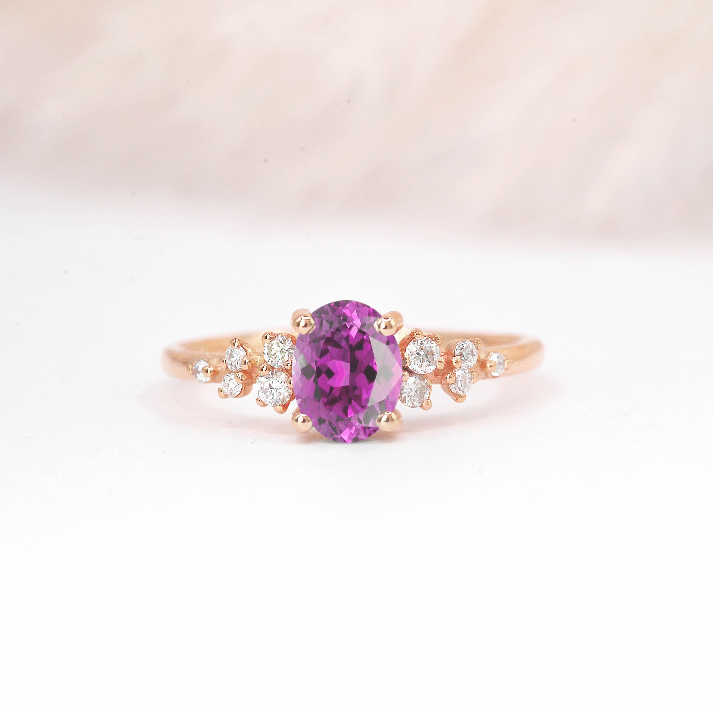 bridal pink sapphire ring for her