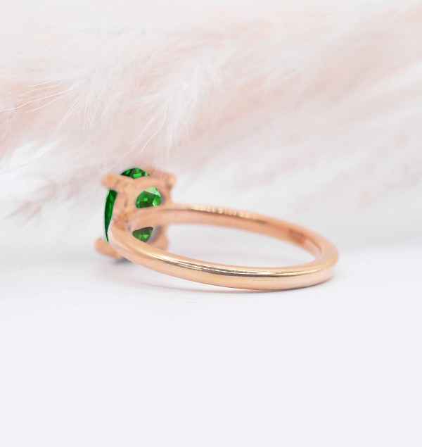 green tsavorite engagement ring