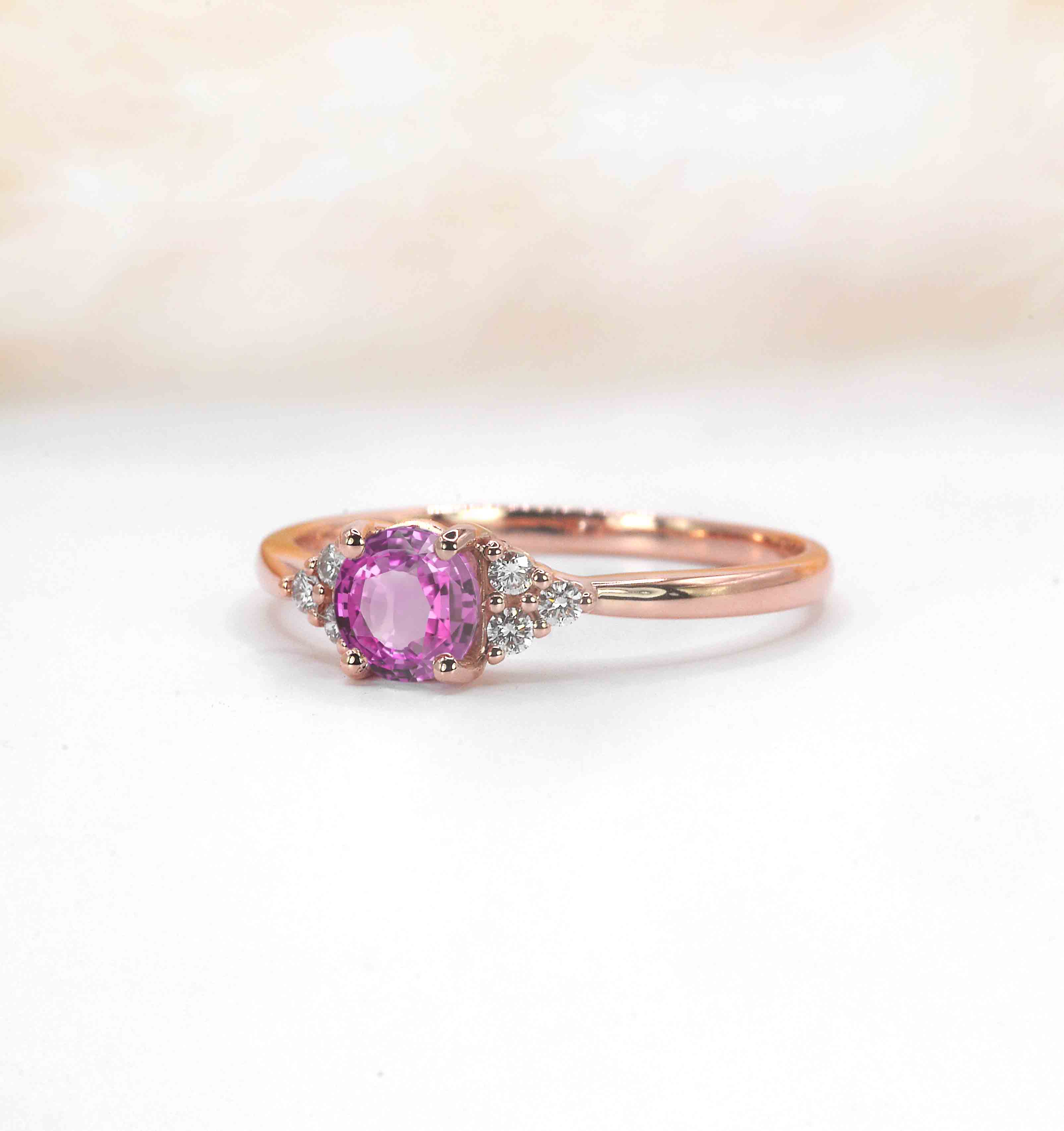 pink sapphire and diamond art deco ring
