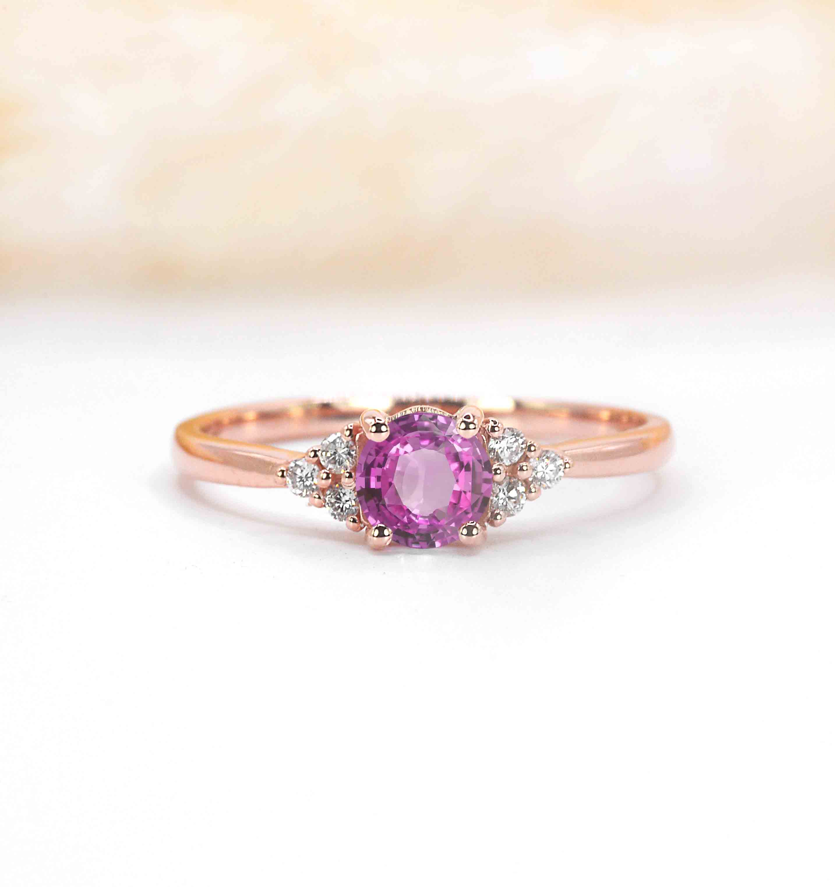 pink sapphire and diamond art deco ring