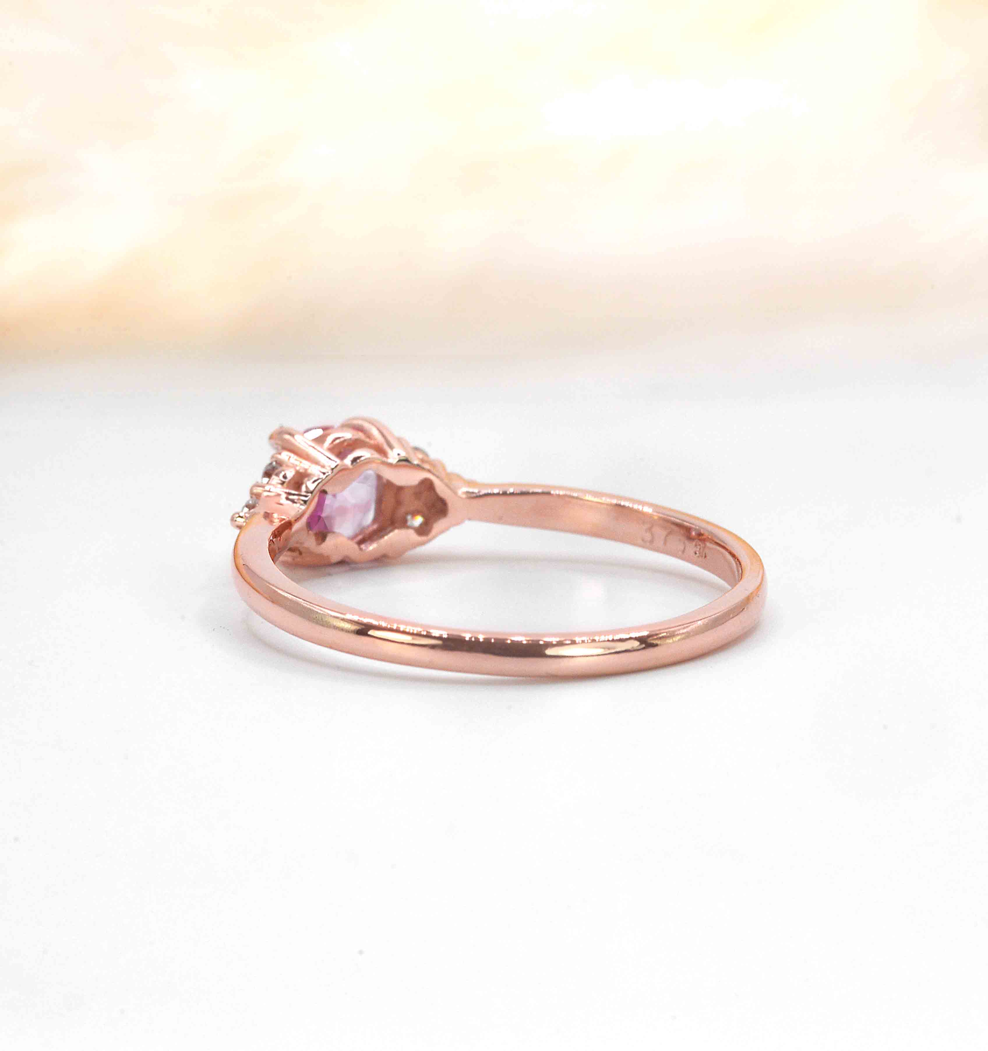 pink sapphire and diamond art deco ring