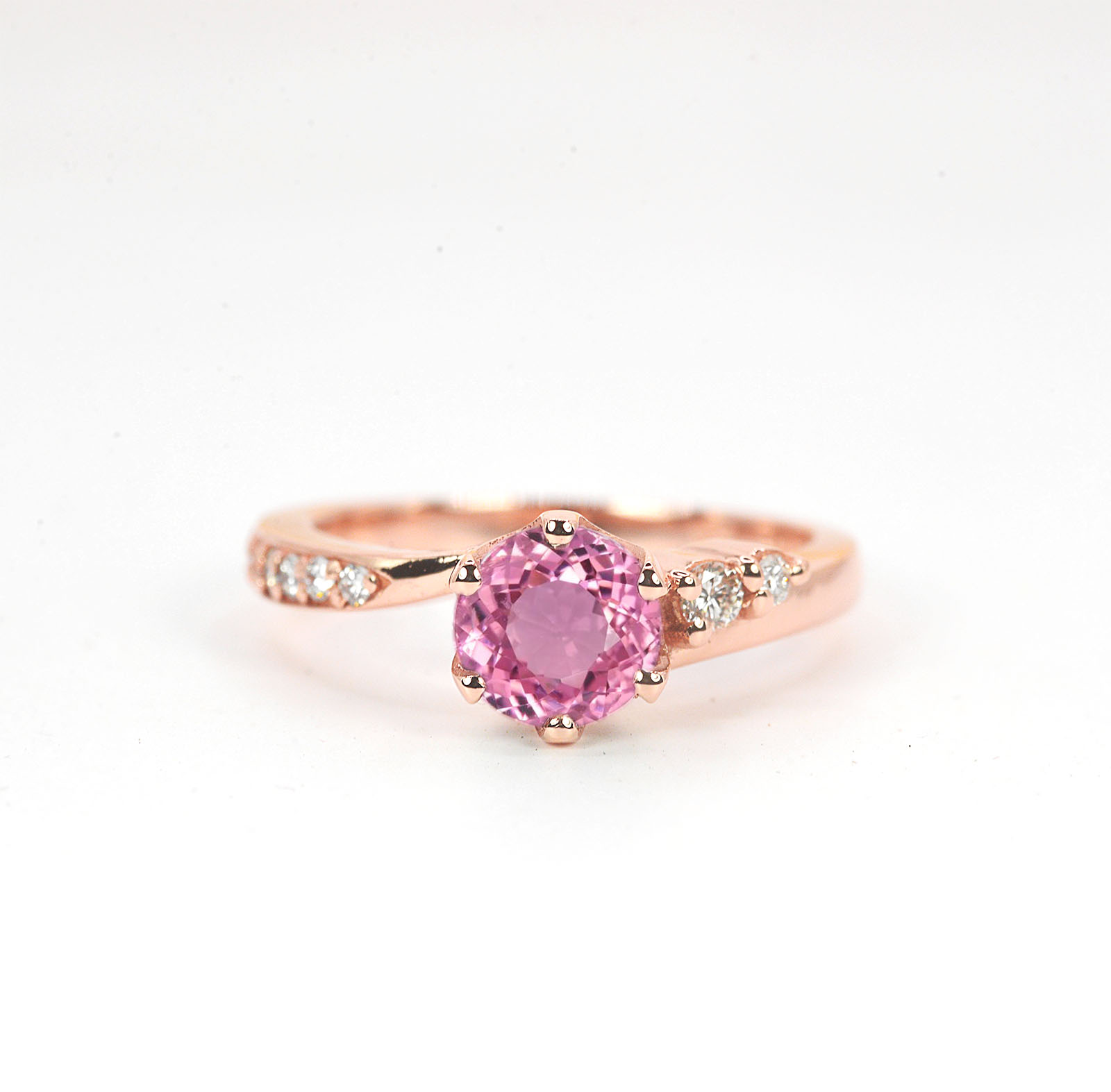 art deco pink sapphire ring