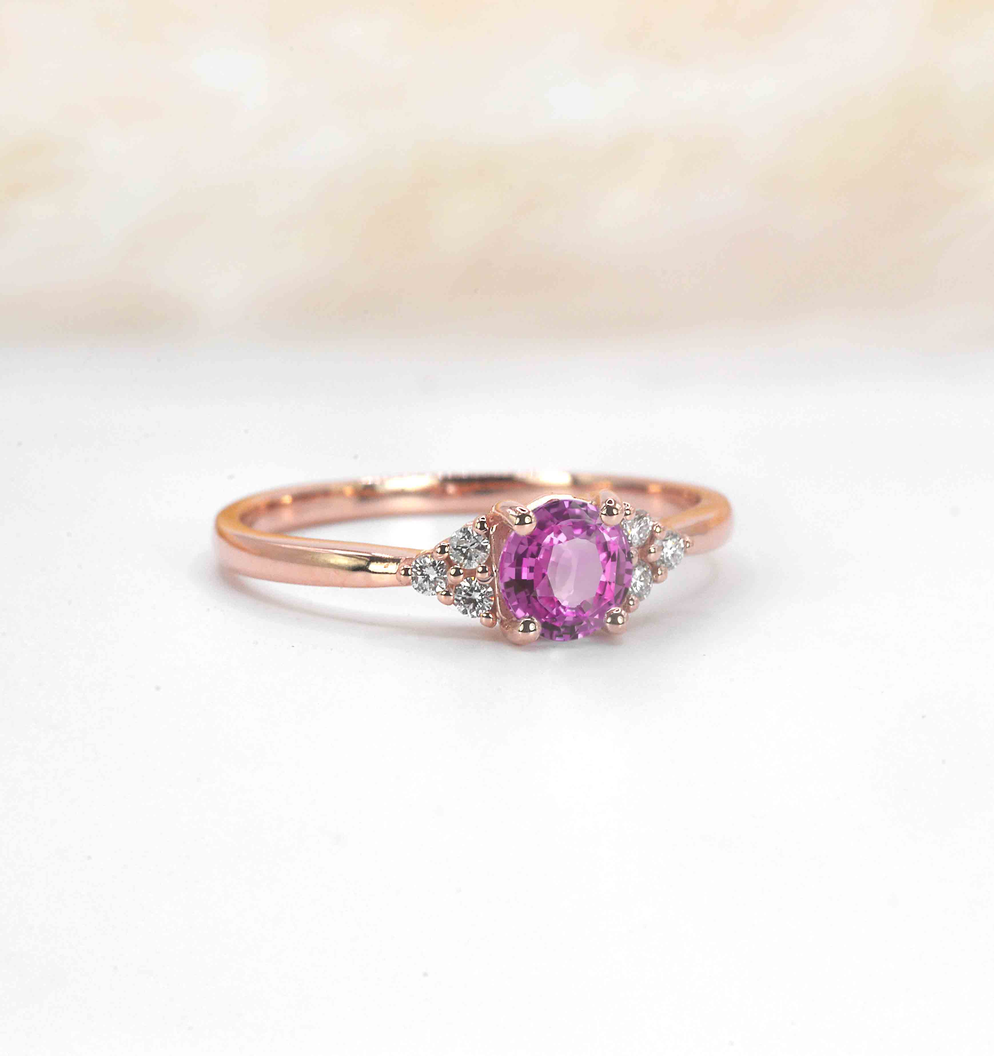 pink sapphire and diamond art deco ring