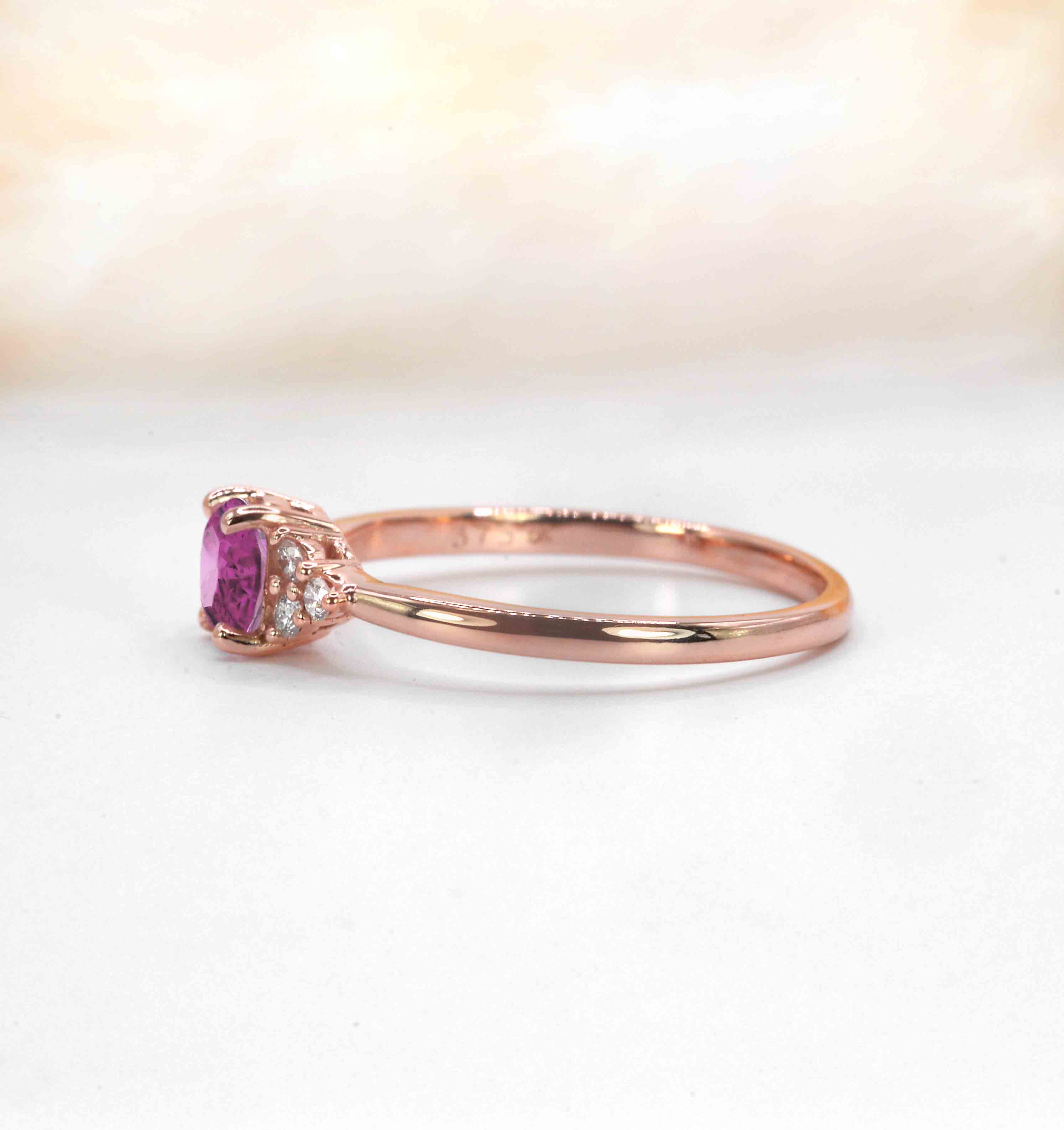 pink sapphire and diamond art deco ring