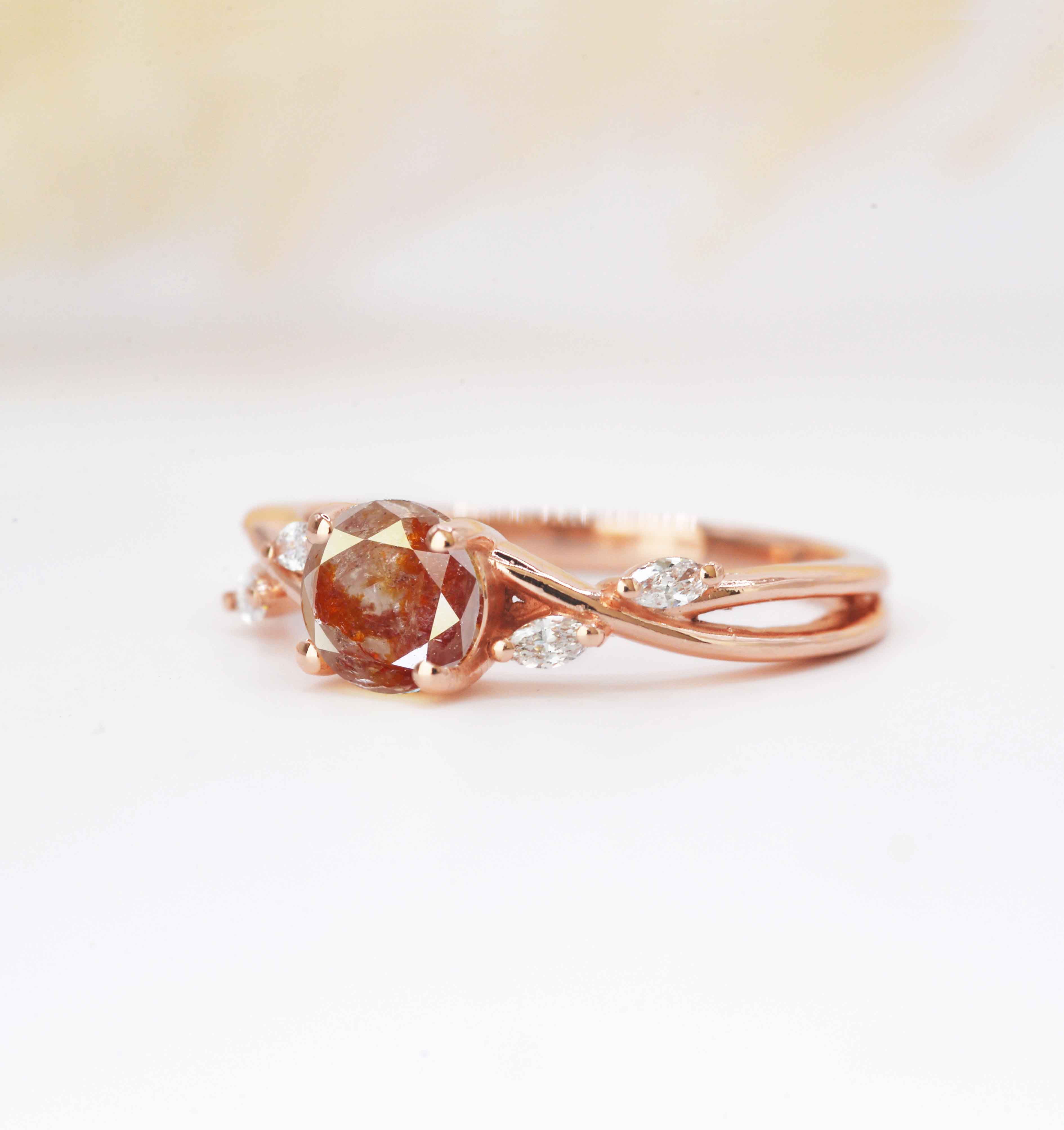 brown diamond engagement ring for her