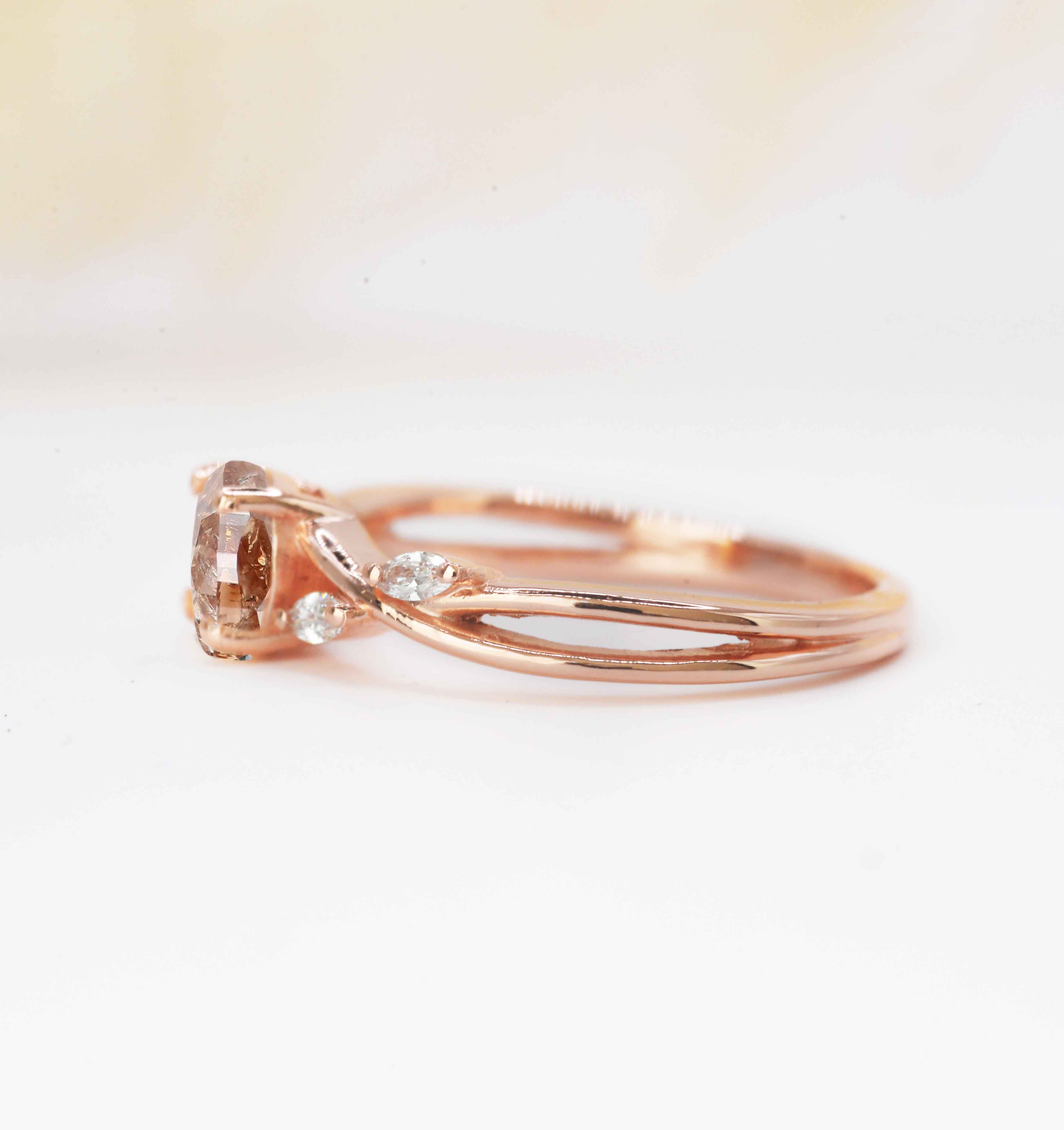 brown diamond engagement ring for her