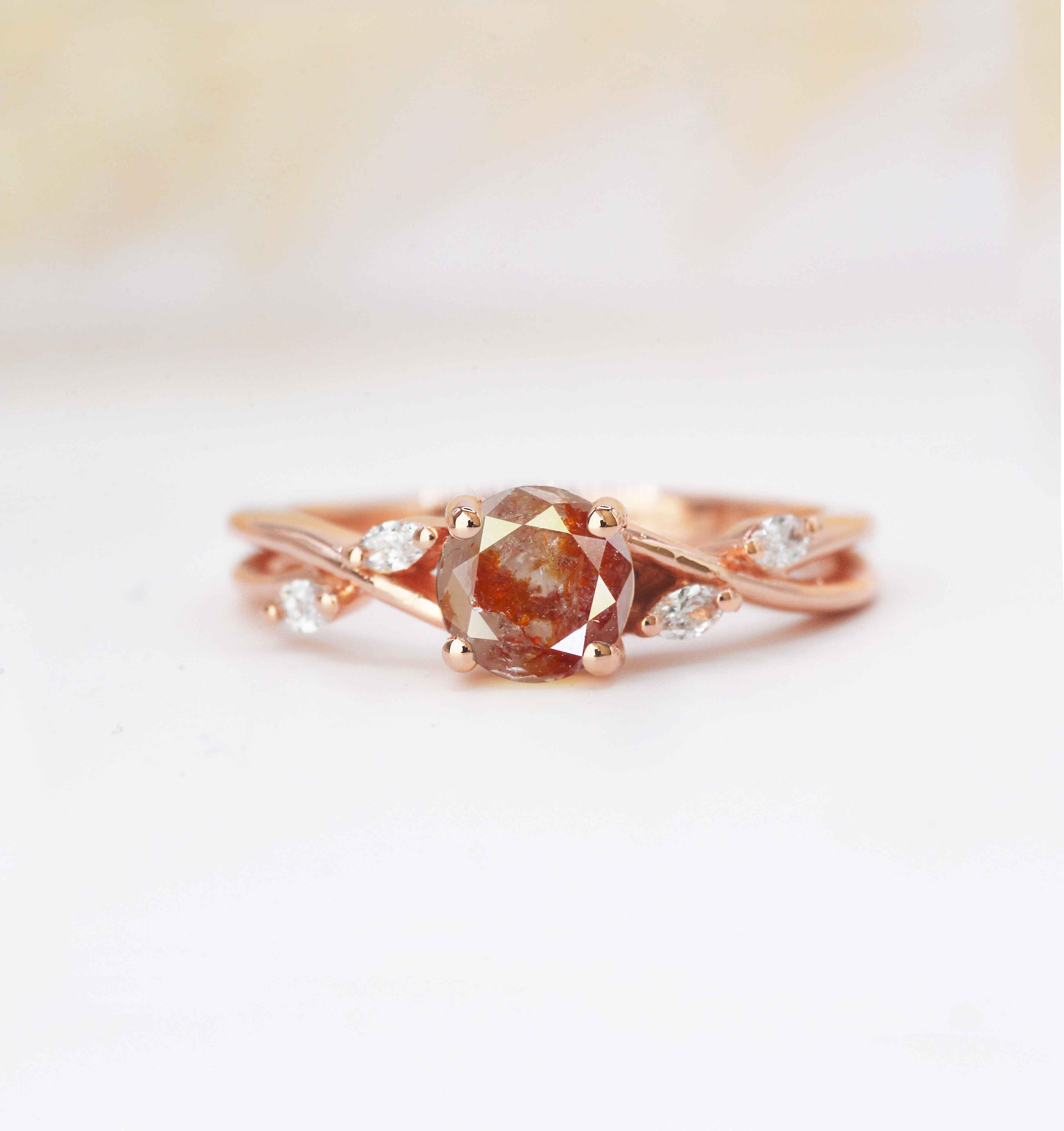 brown diamond engagement ring for her