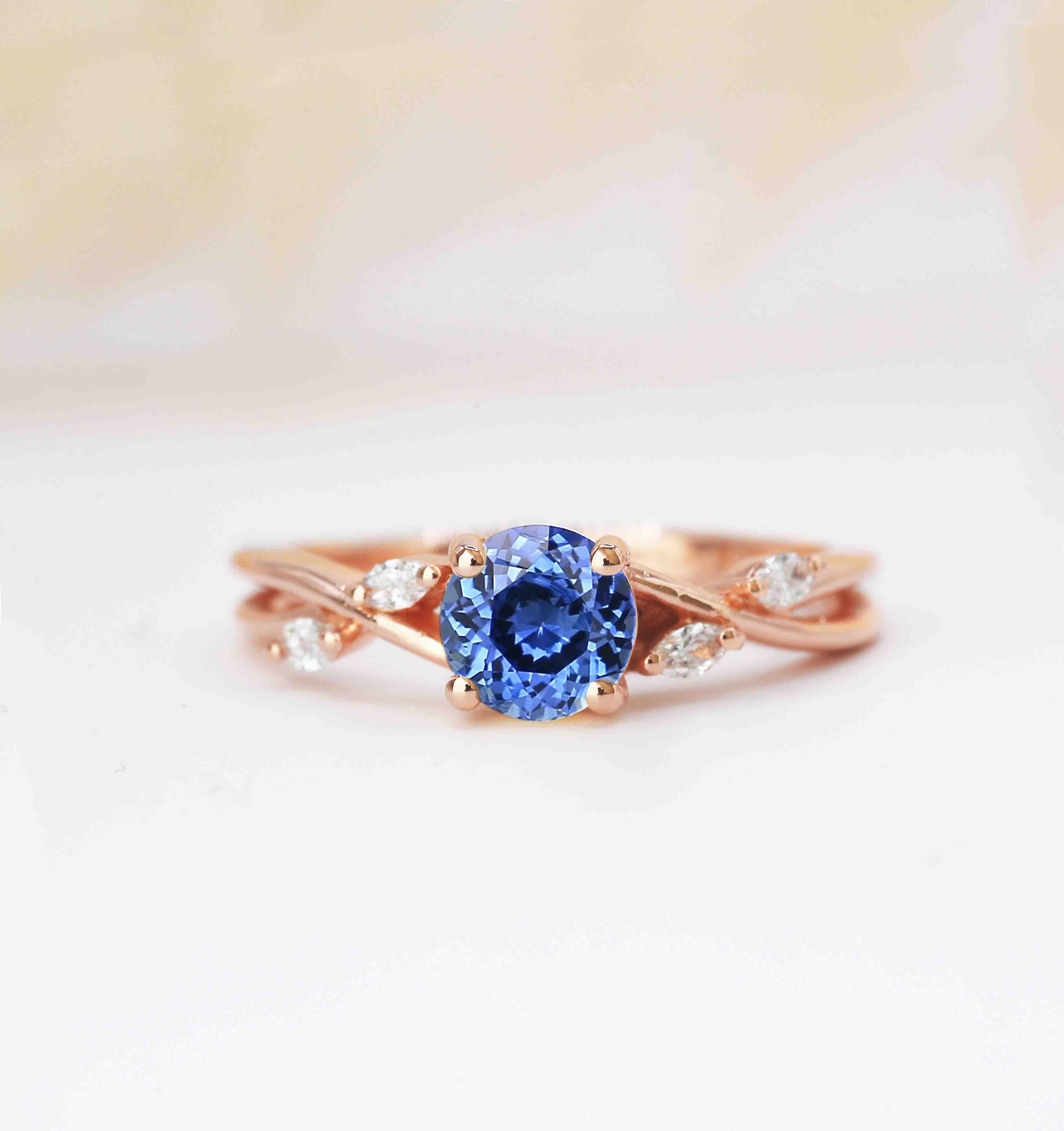 natural blue sapphire engagement ring