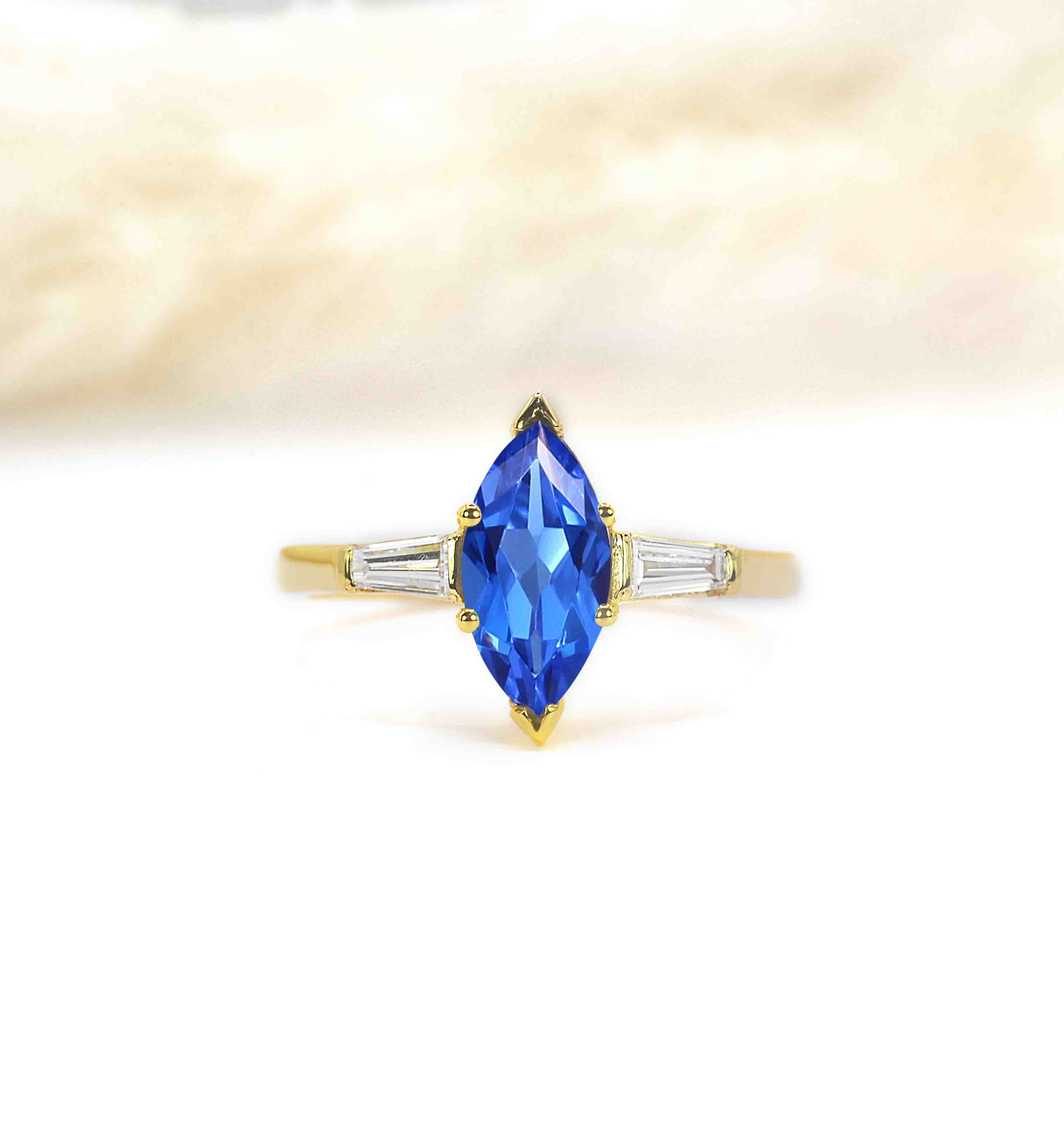 marquise blue sapphire art deco ring for her