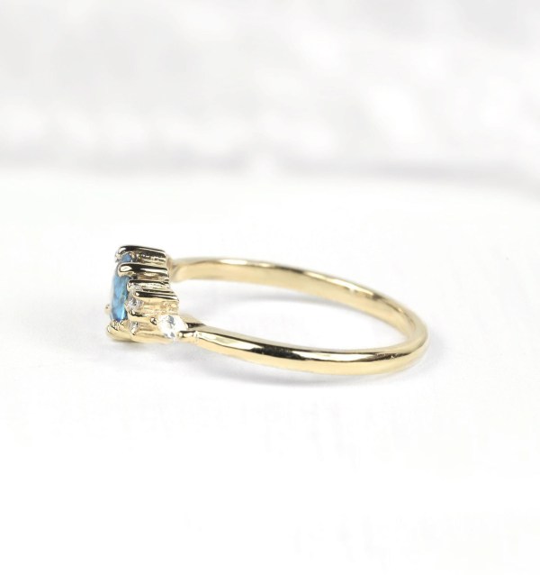 aquamarine and diamond handmade ring