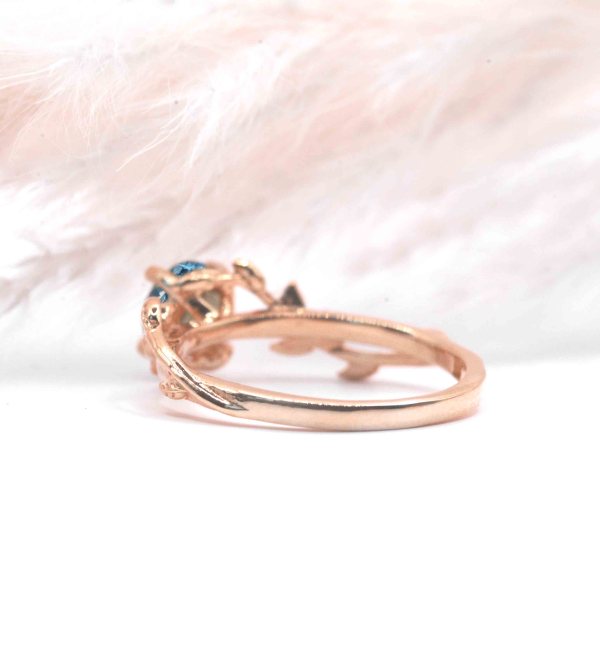aquamarine engagement ring in rose gold