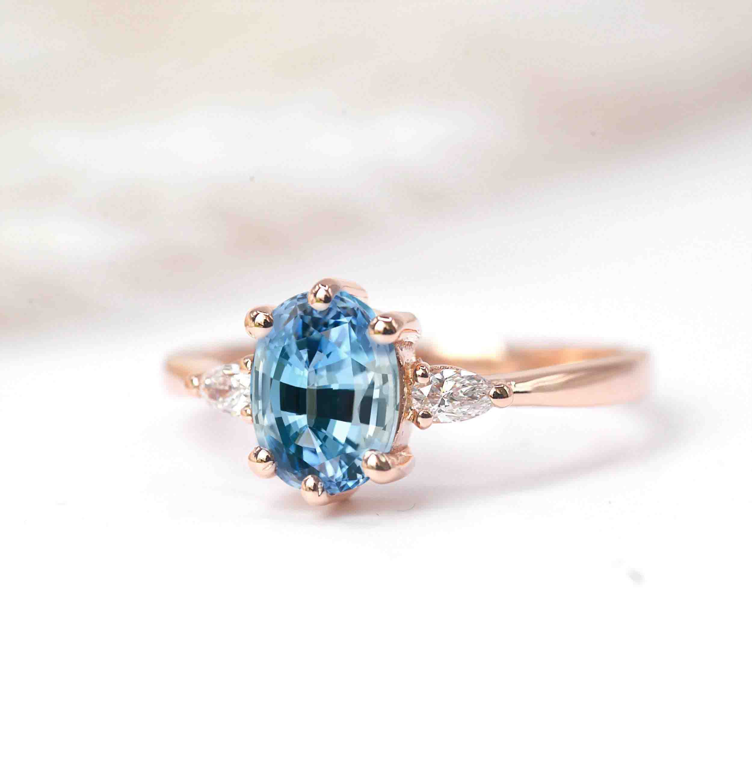 aquamarine dainty ring