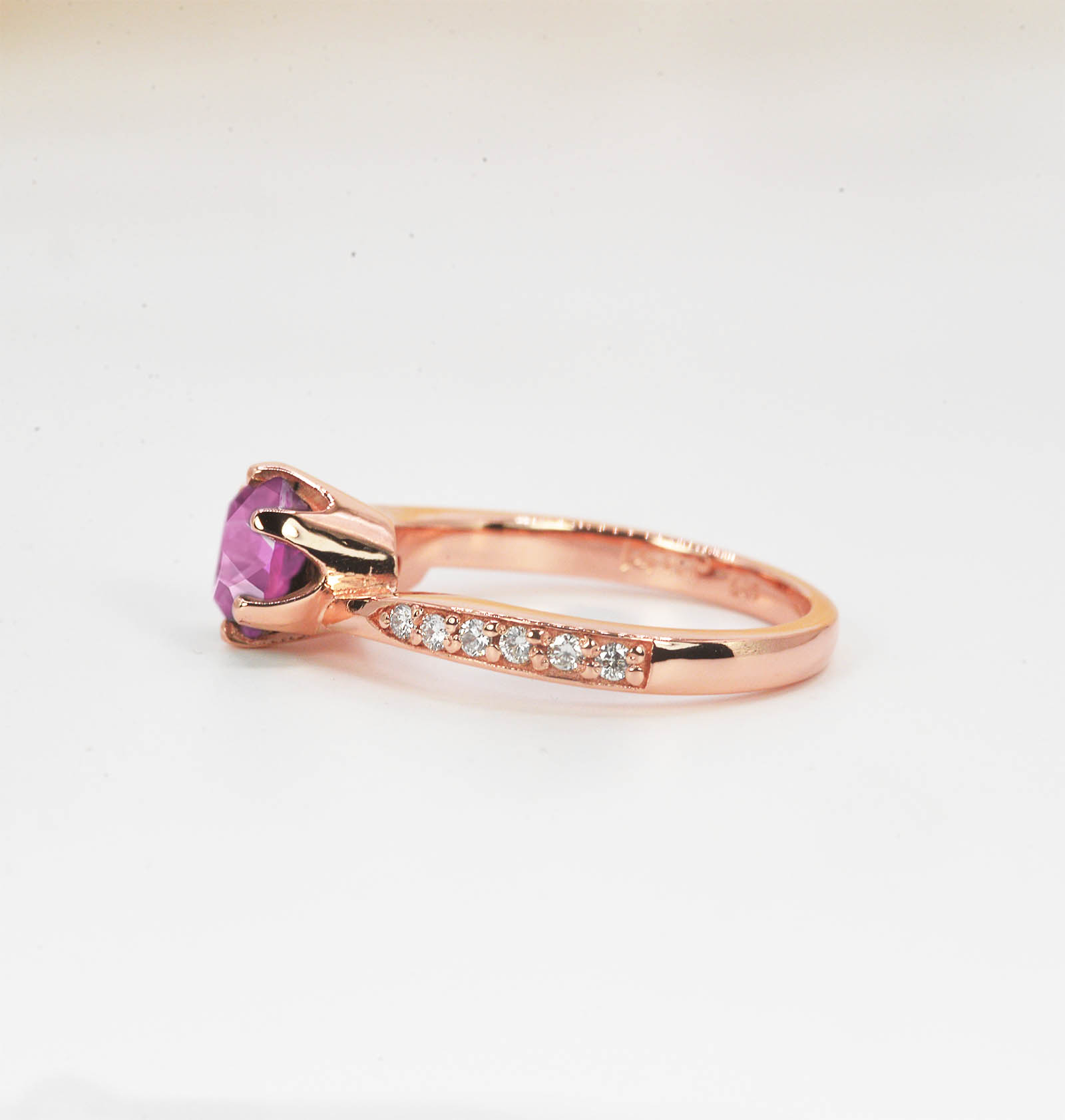 art deco pink sapphire ring
