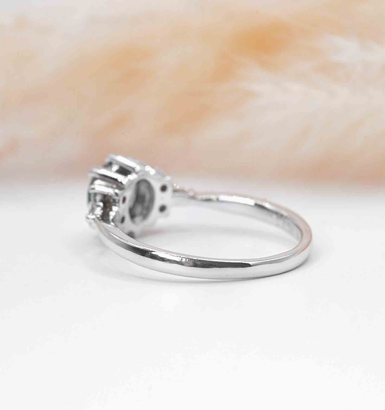 aquamarine diamond cluster ring