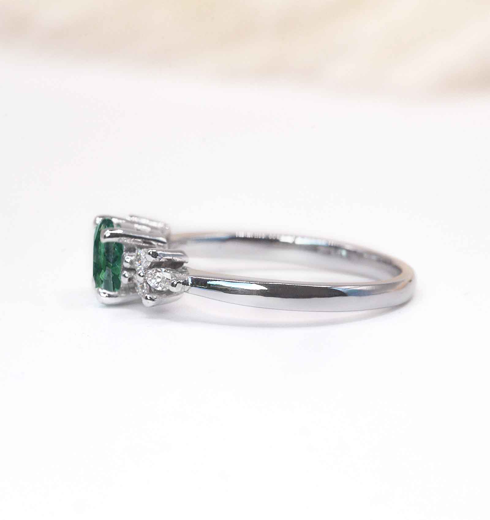 art deco mint tourmaline ring