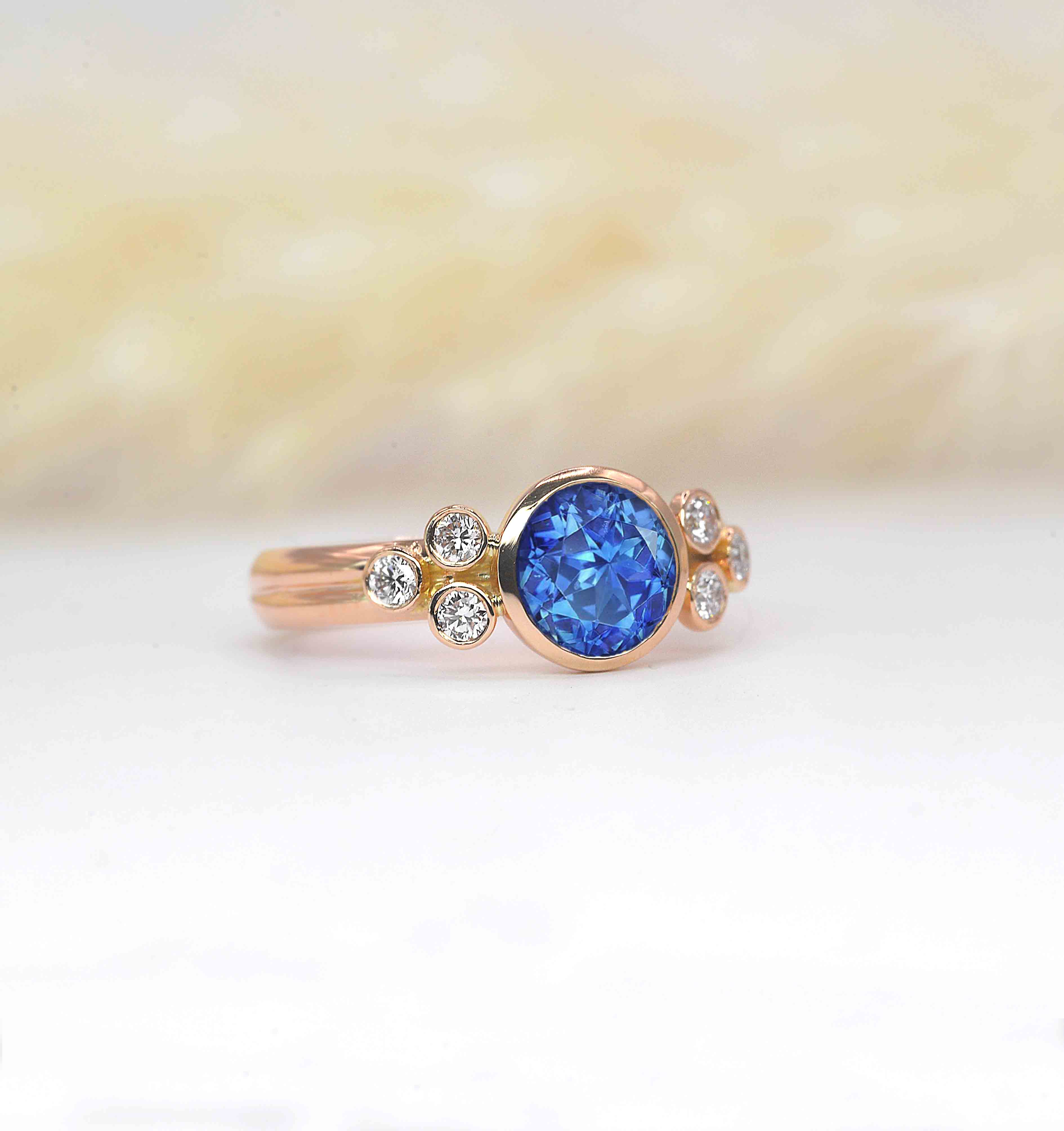 blue sapphire unique ring